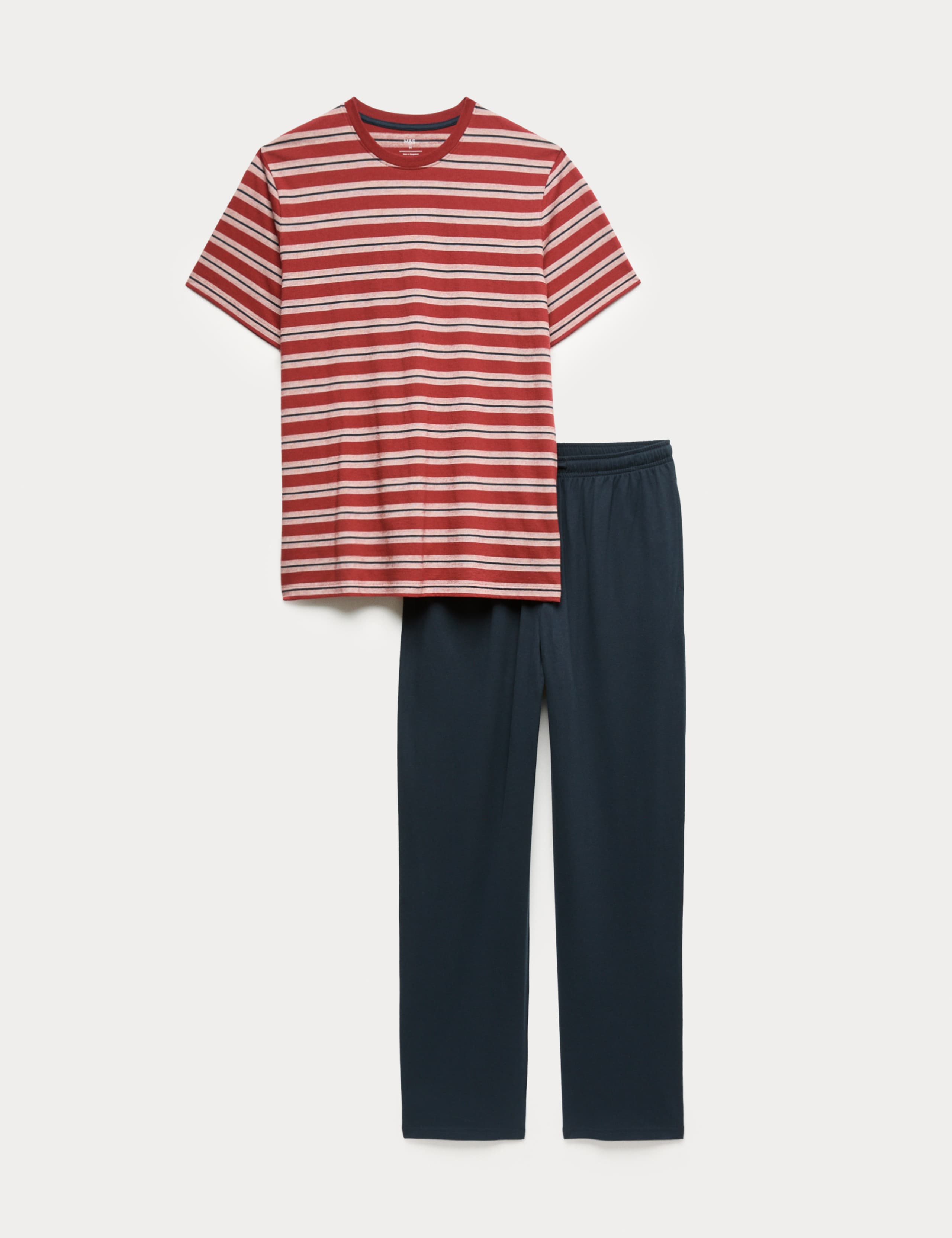 Pure Cotton Textured Stripe Pyjama Set 2 of 6