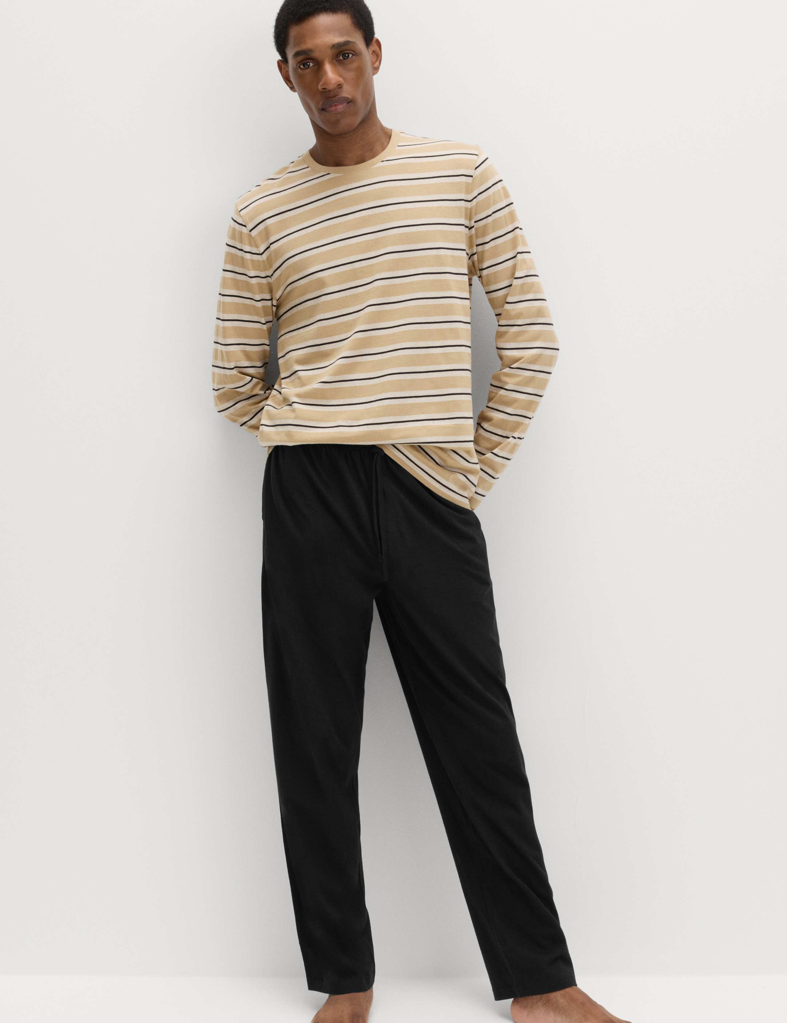 Pure Cotton Striped Pyjama Set 1 of 5