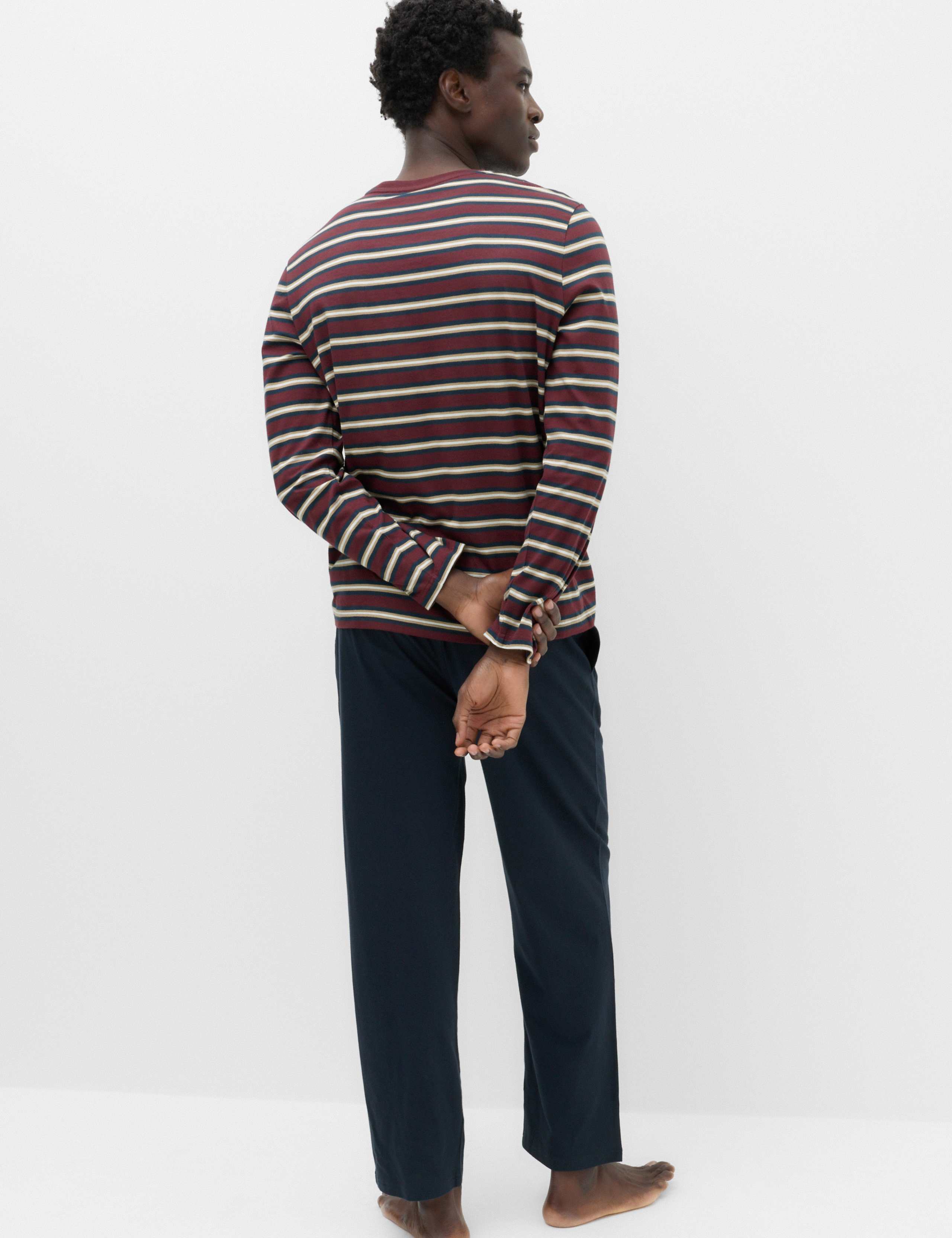 Pure Cotton Striped Pyjama Set 4 of 4