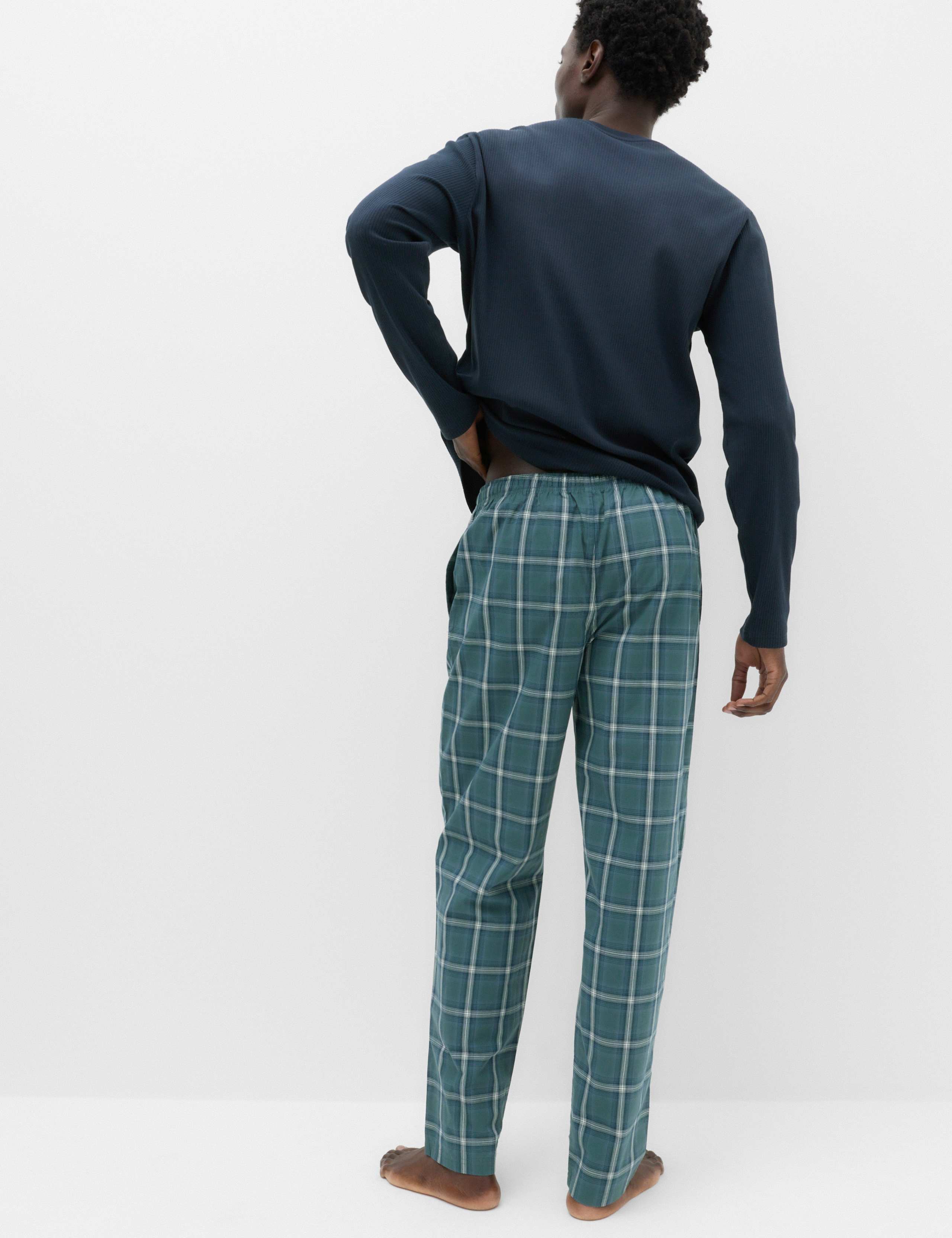 Pure Cotton Checked Pyjama Set 4 of 4