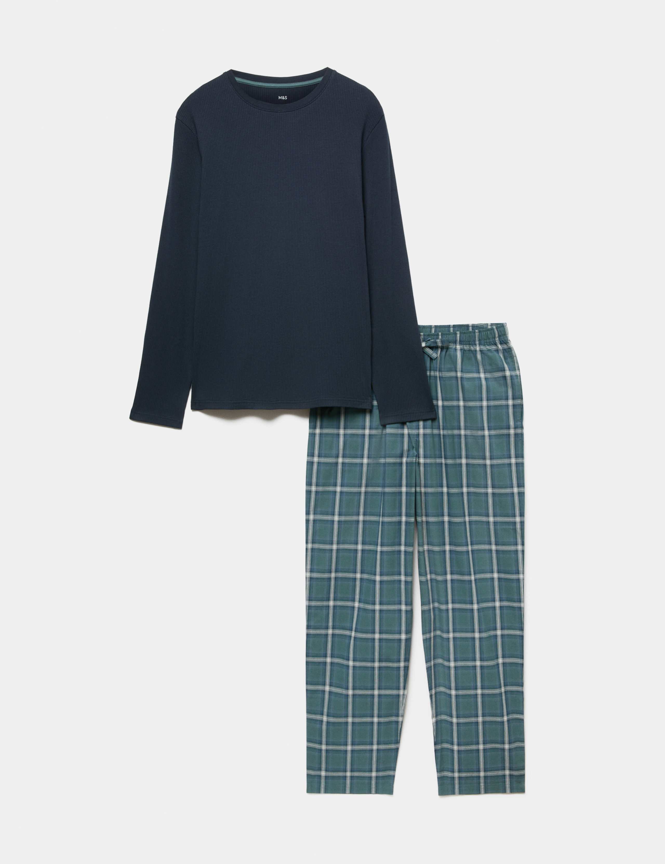 Pure Cotton Checked Pyjama Set 2 of 4
