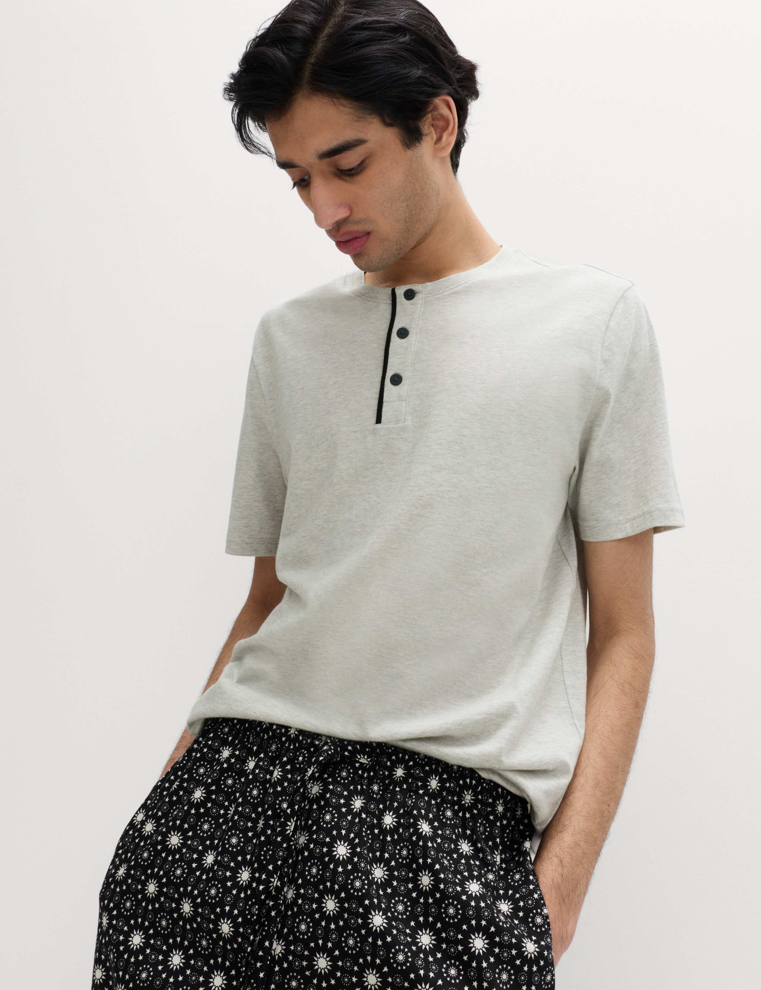 Pure Cotton Eid Printed Henley Pyjama Set 6 of 6