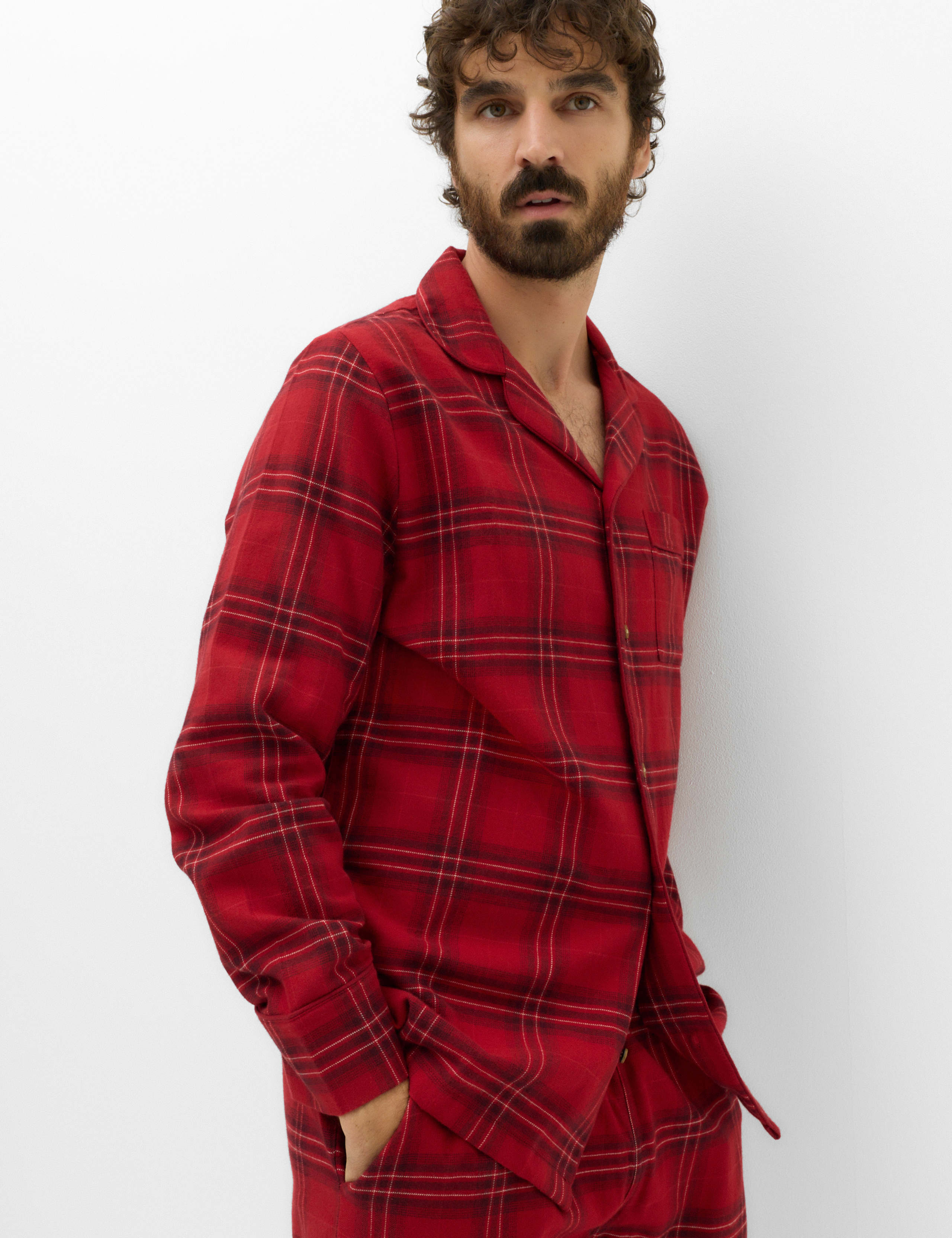 Pure Cotton Checked Christmas Pyjamas 3 of 7