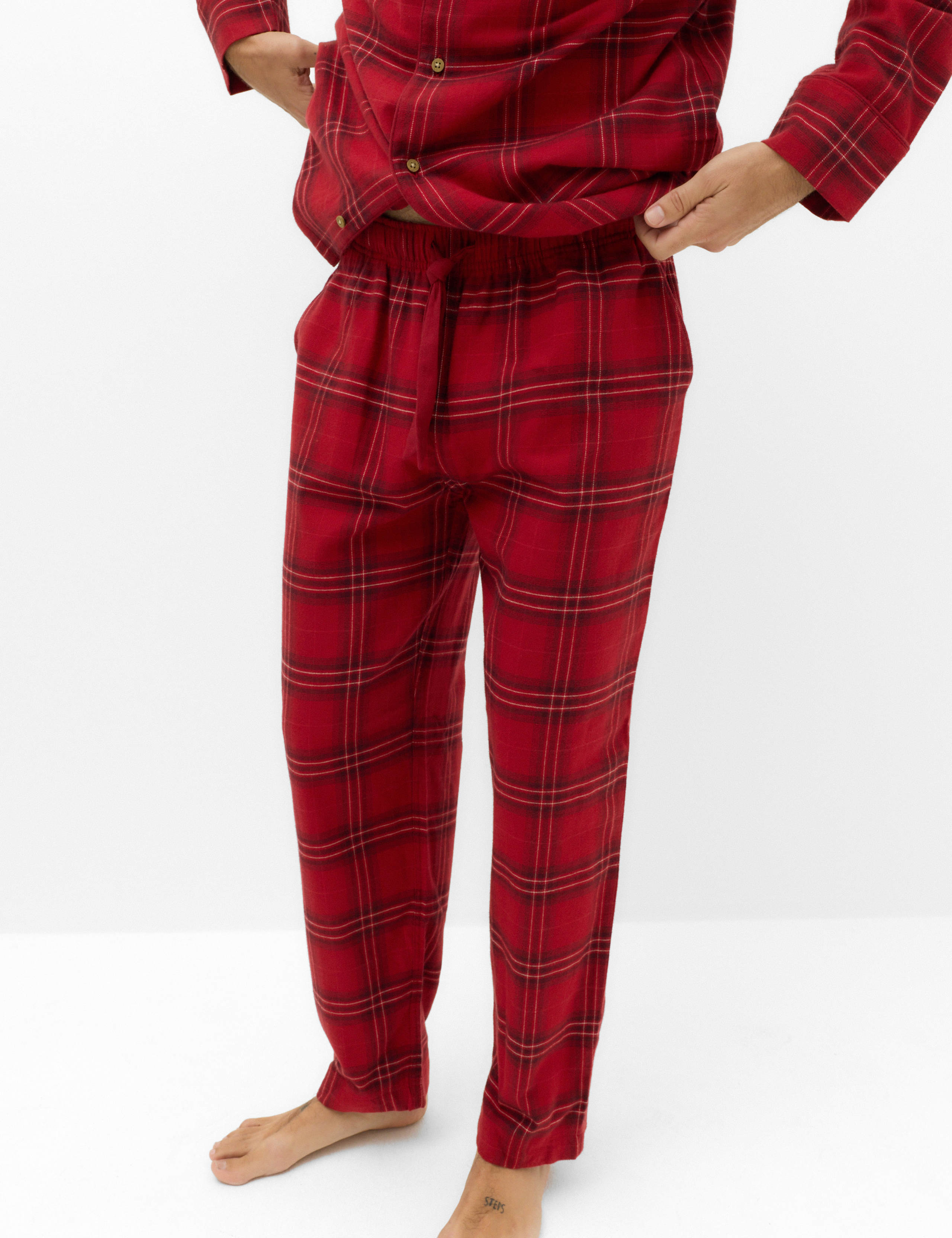 Pure Cotton Checked Christmas Pyjamas 4 of 7