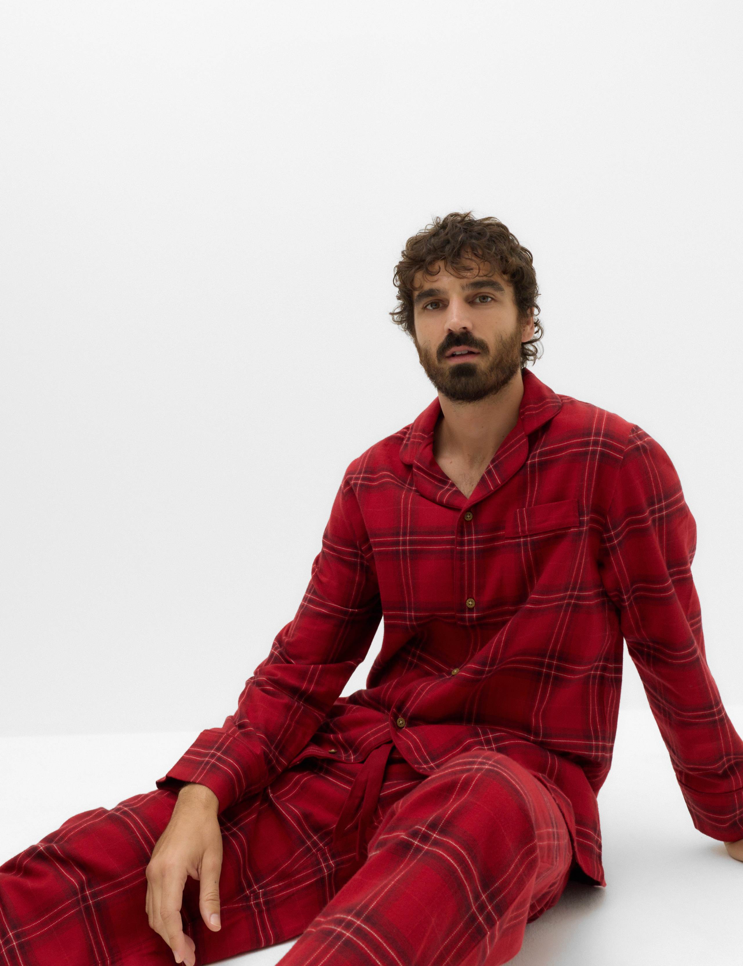 Pure Cotton Checked Christmas Pyjamas 7 of 7