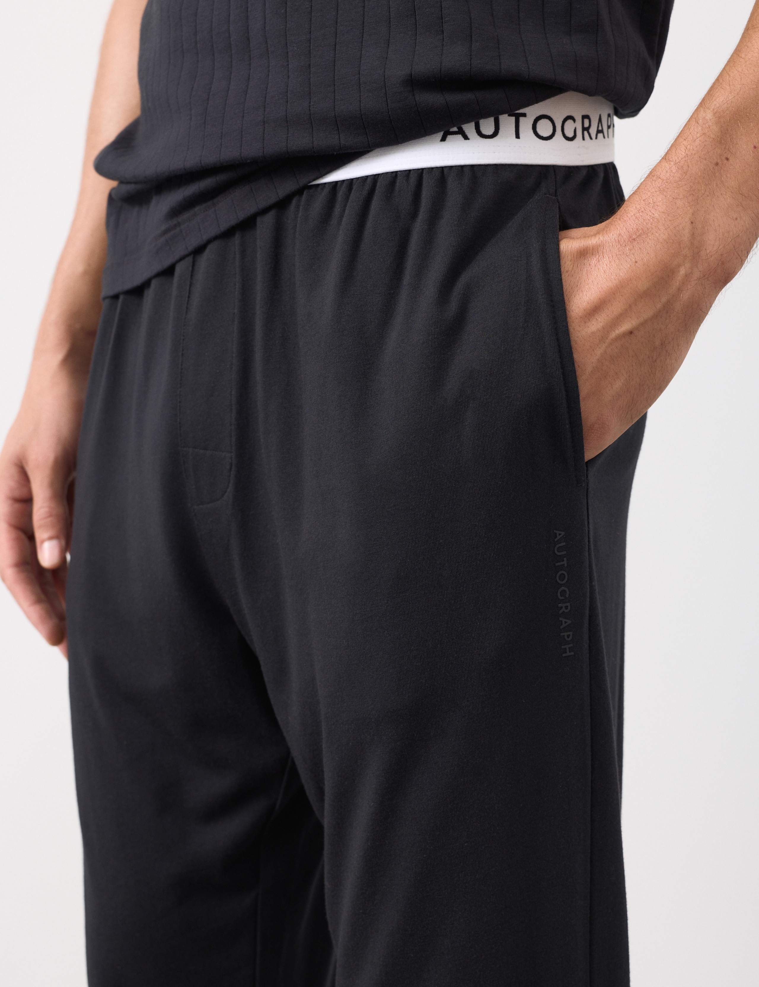 Supima® Cotton Modal Elasticated Pyjama Joggers 3 of 5