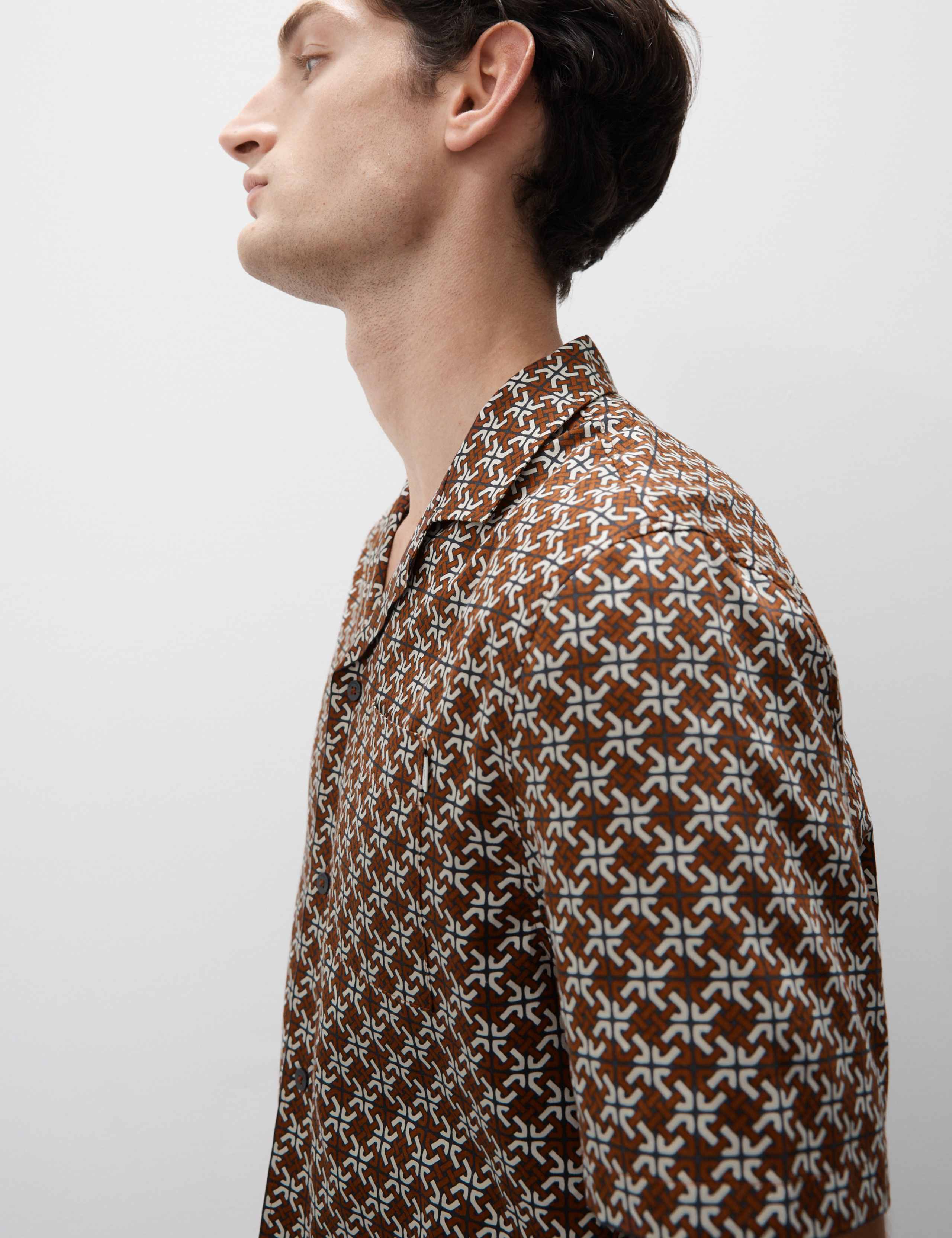 Cotton Rich Geometric Print Pyjama Top 3 of 7