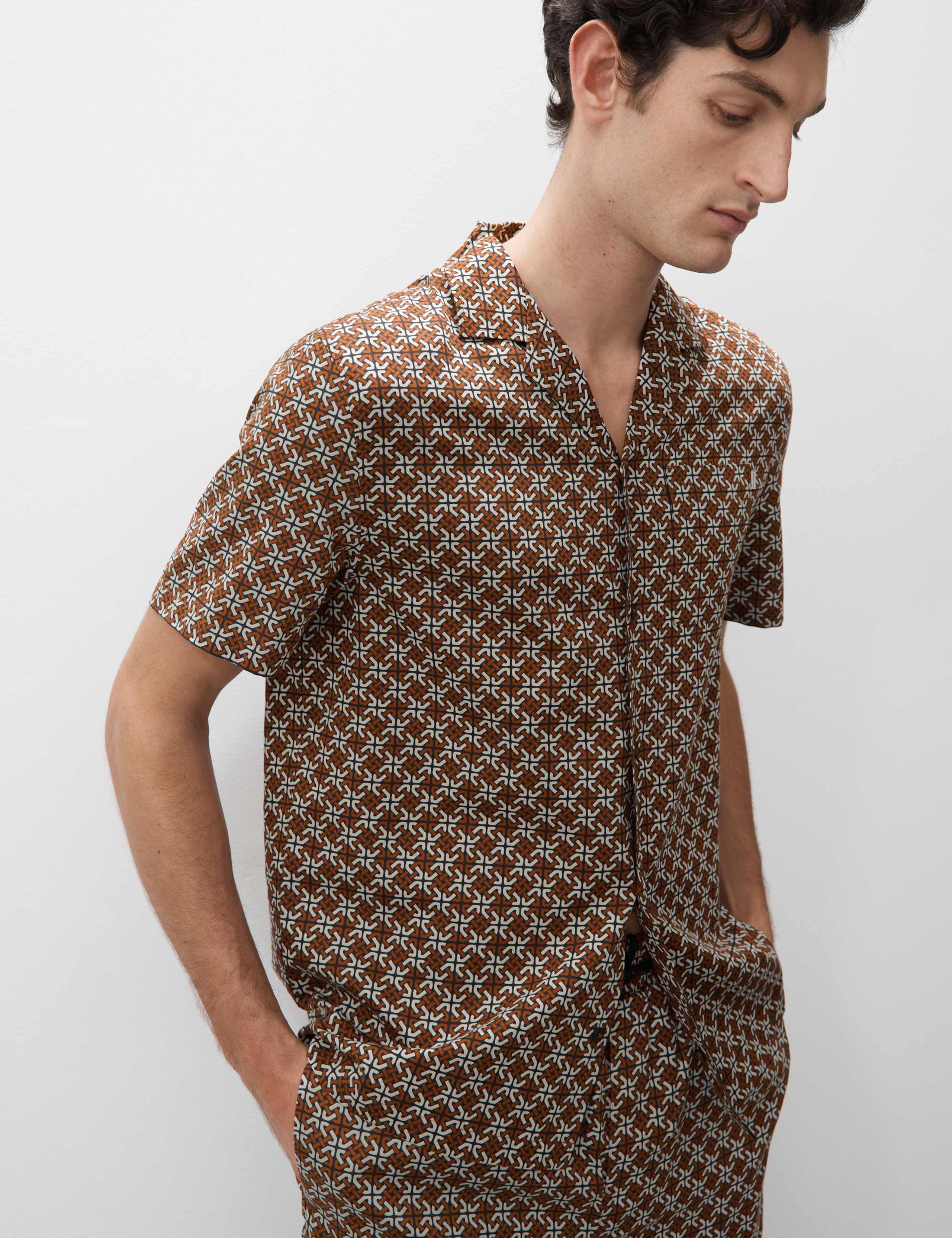 Cotton Rich Geometric Print Pyjama Top 5 of 7