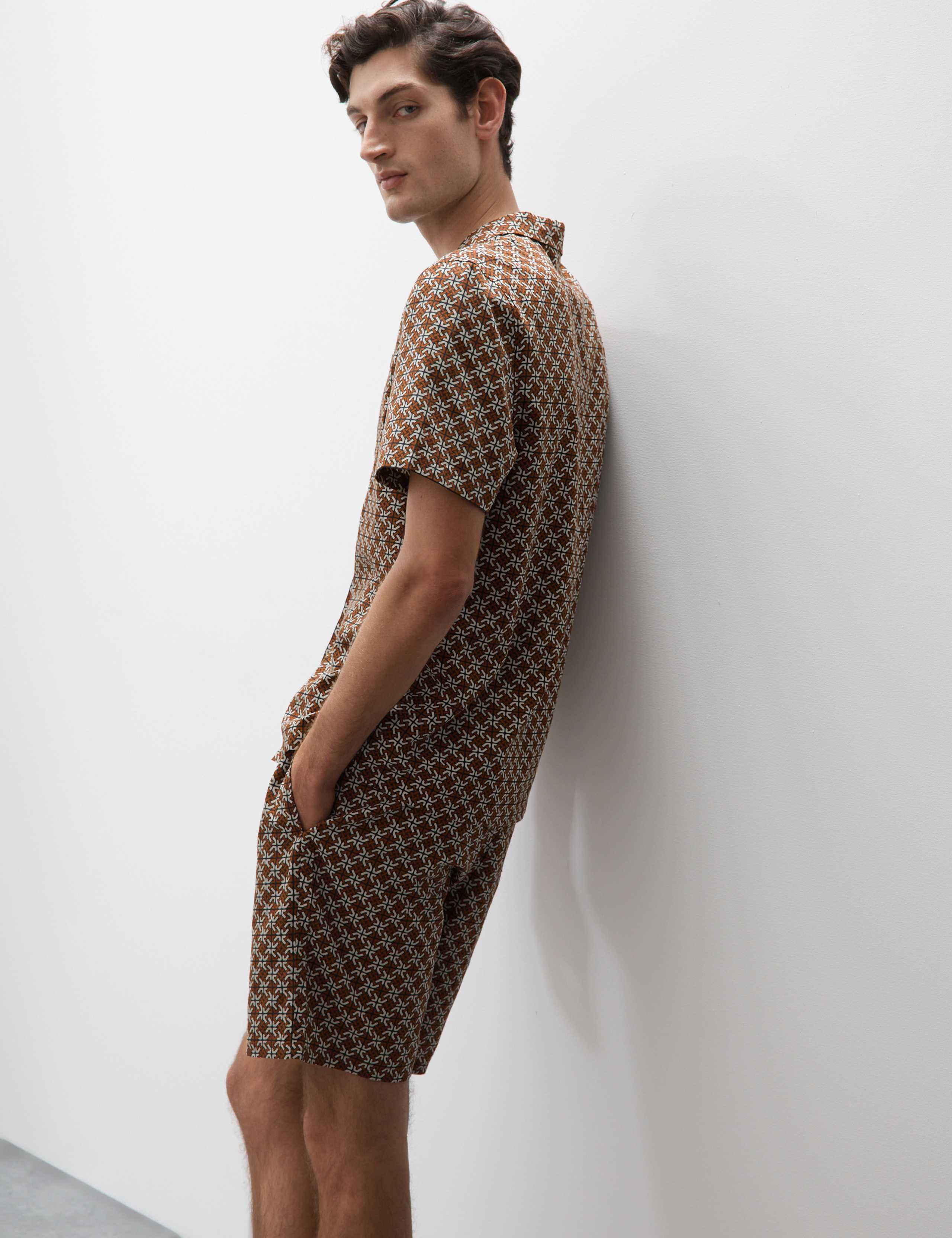 Cotton Rich Geometric Print Pyjama Top 7 of 7