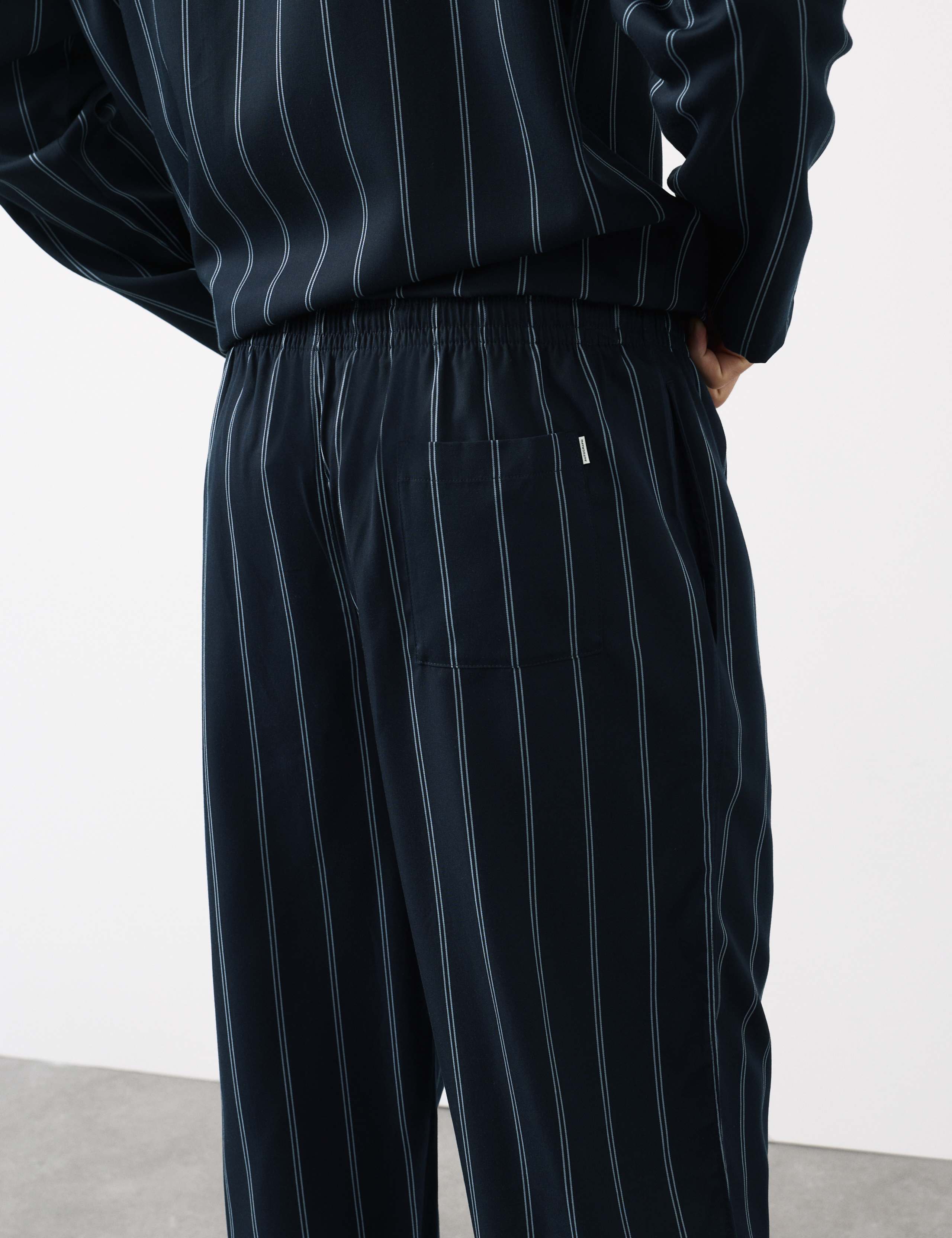 Pure Lyocell Striped Pyjama Bottoms 3 of 4