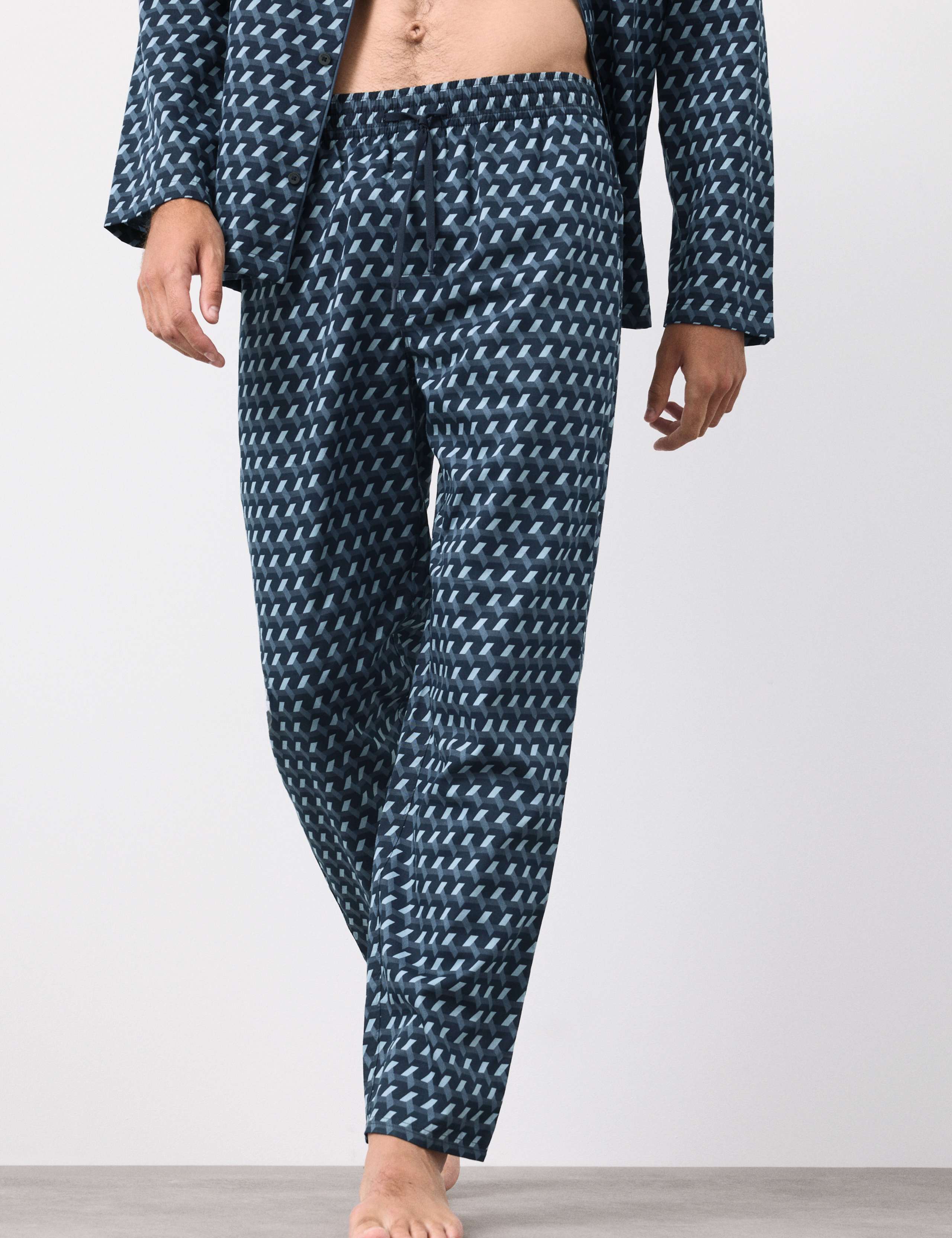 Cotton Rich Geometric Print Pyjama Top 3 of 6