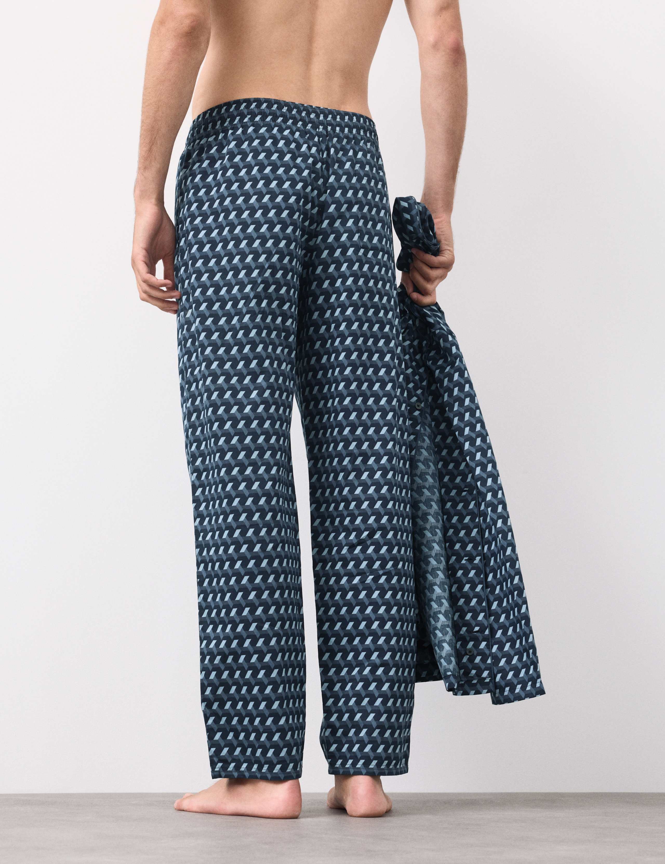 Cotton Rich Geometric Print Pyjama Top 6 of 6
