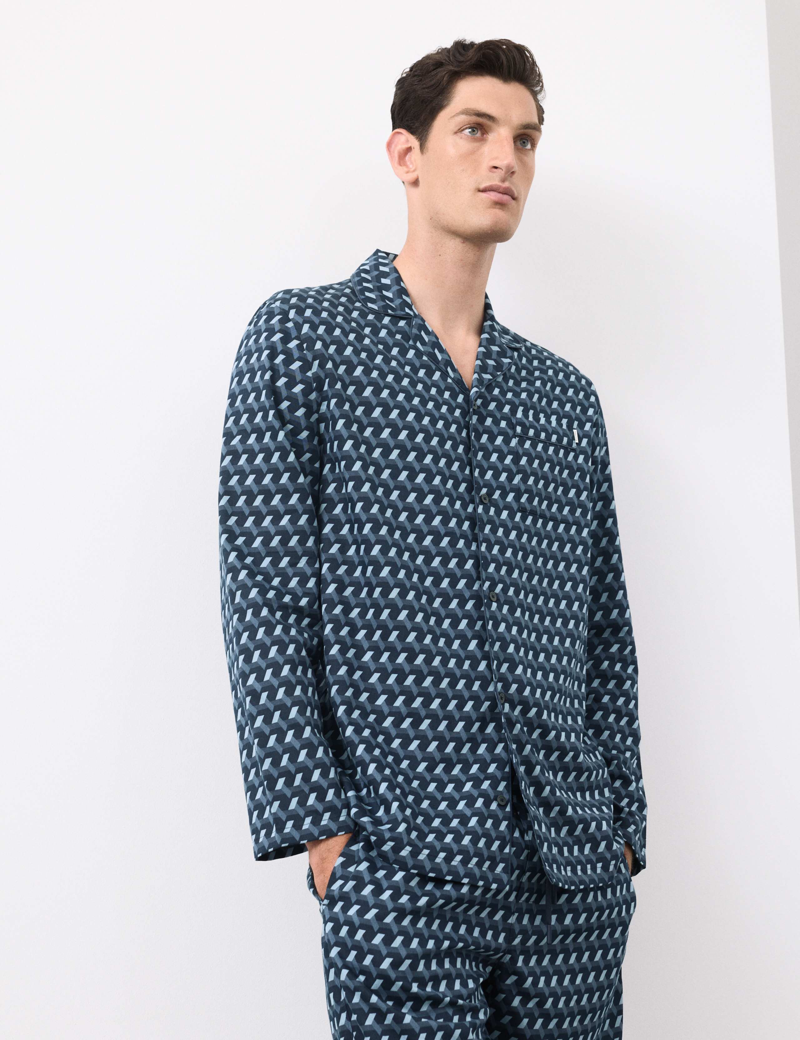 Cotton Rich Geometric Print Pyjama Bottoms 3 of 6