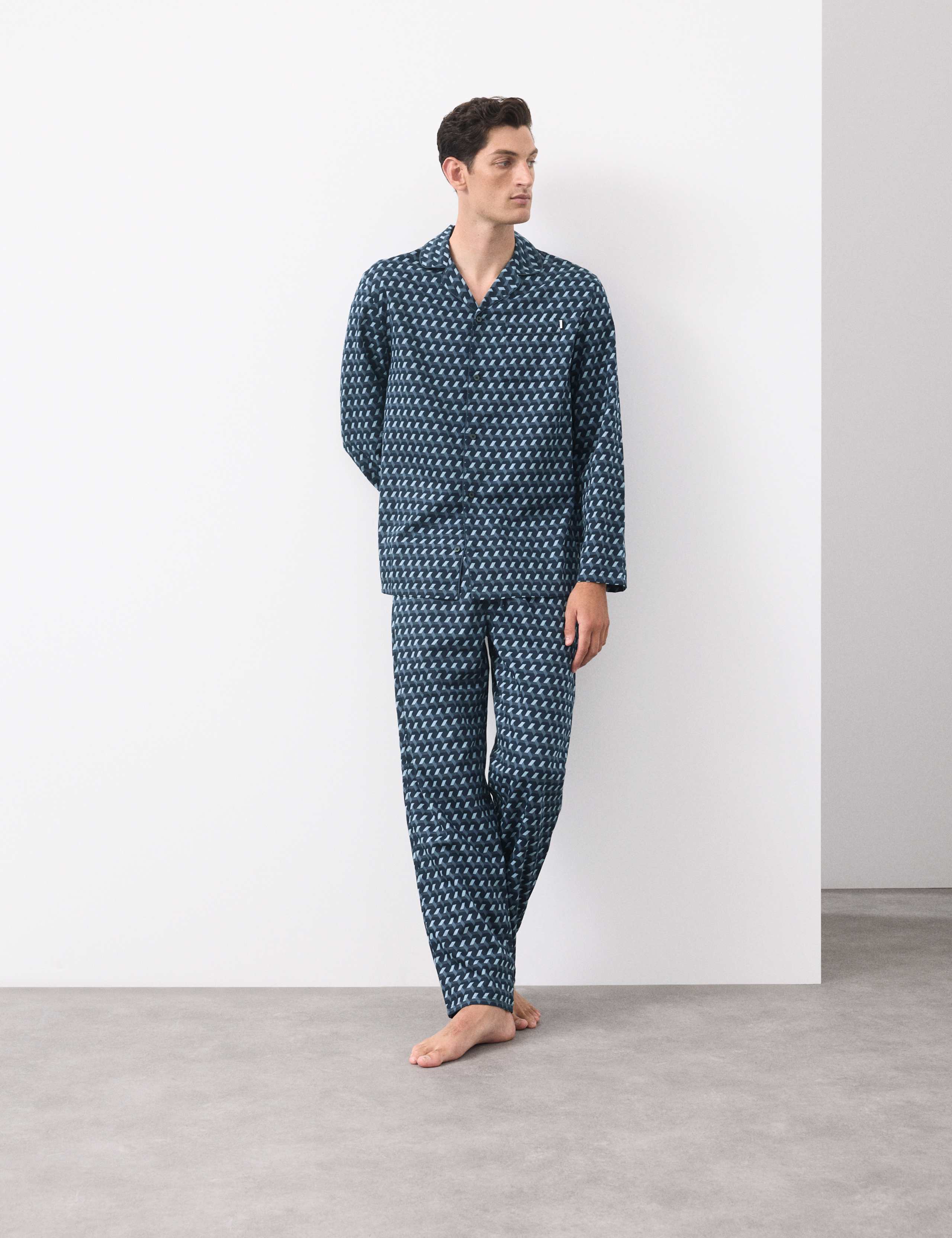 Cotton Rich Geometric Print Pyjama Bottoms 5 of 6