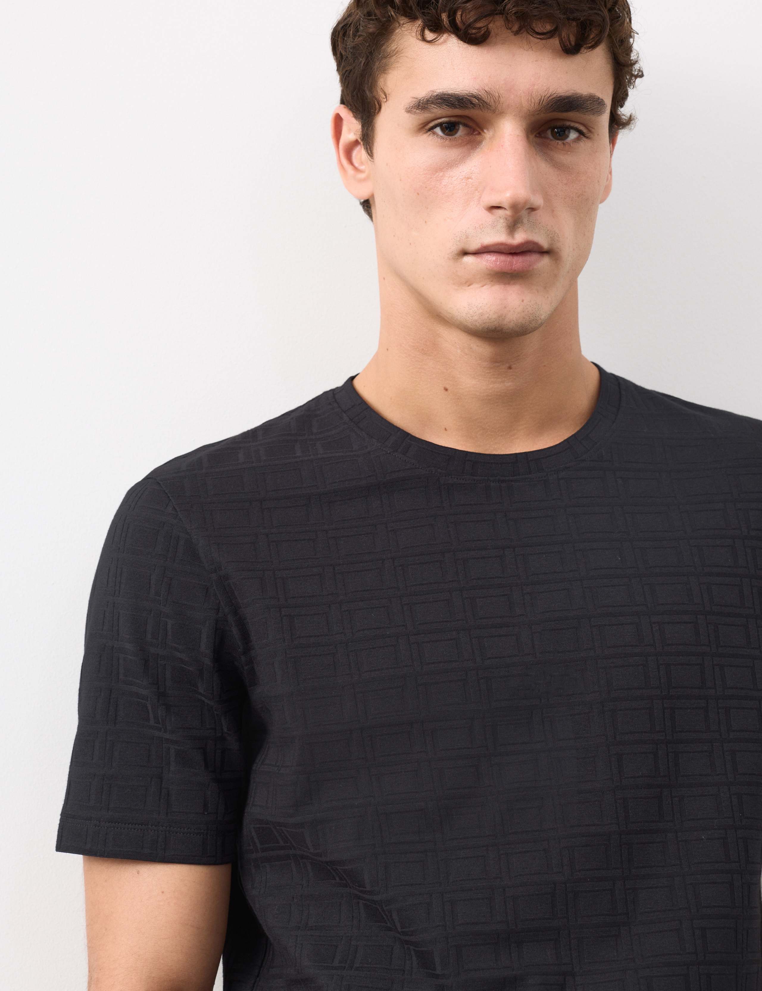 Supima® CottonRich Stretch Jacquard T Shirt 1 of 6