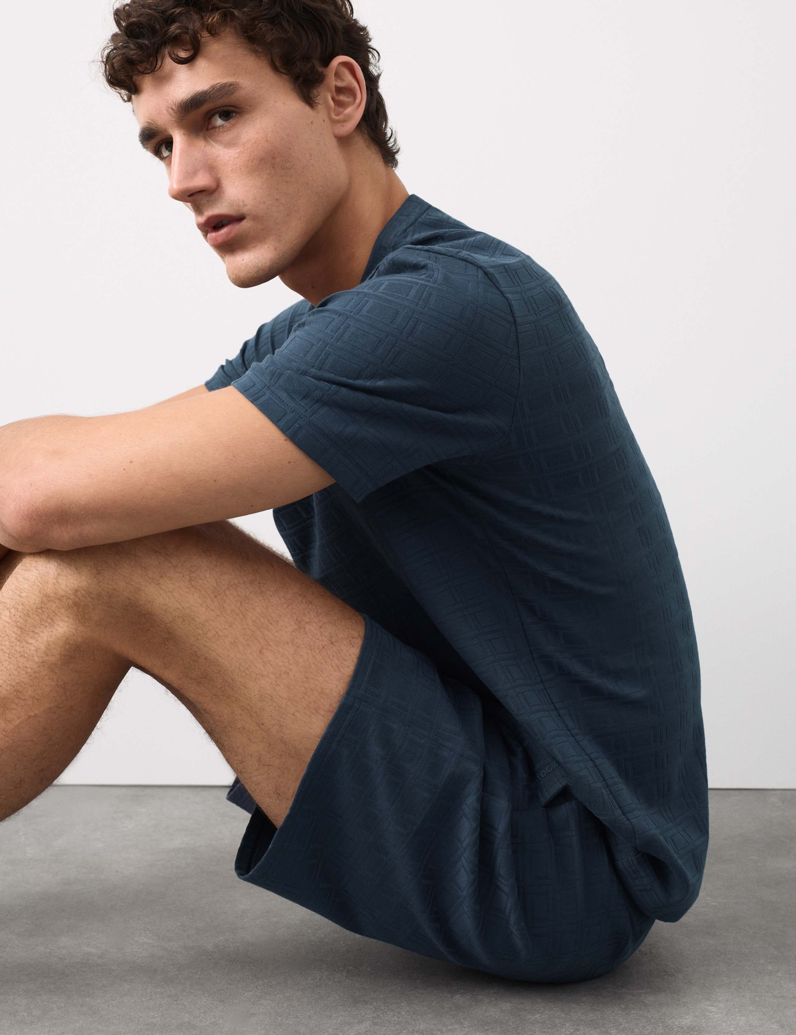 Supima® Cotton Rich Jacquard Pyjama Shorts 4 of 7