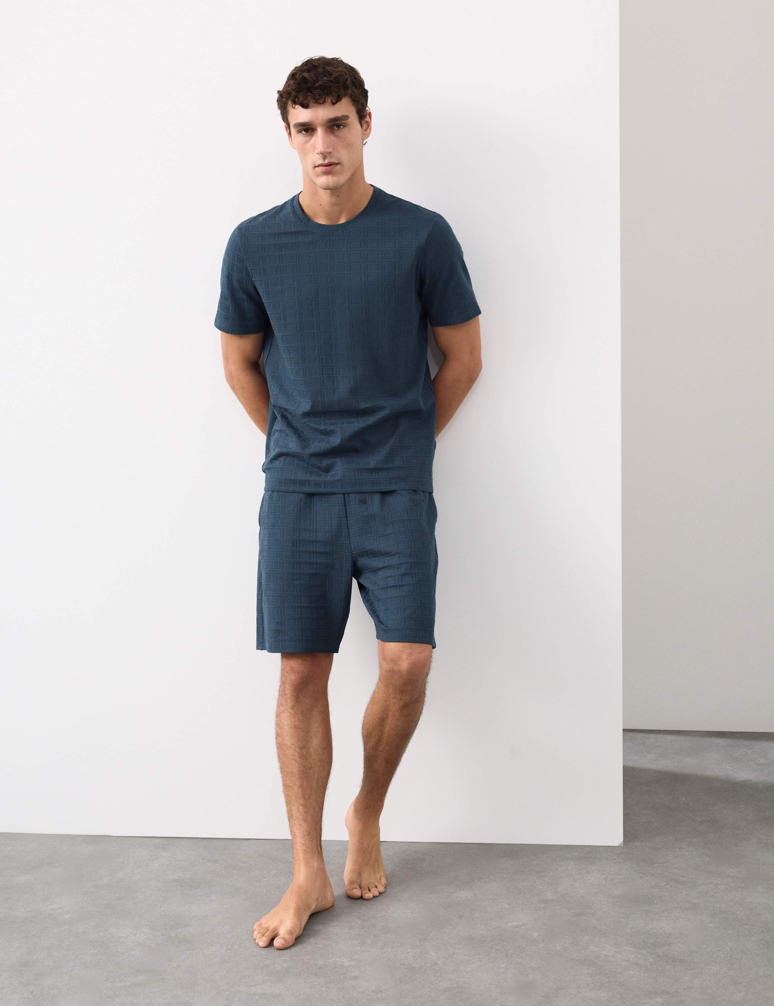Supima® Cotton Rich Jacquard Pyjama Shorts 5 of 7