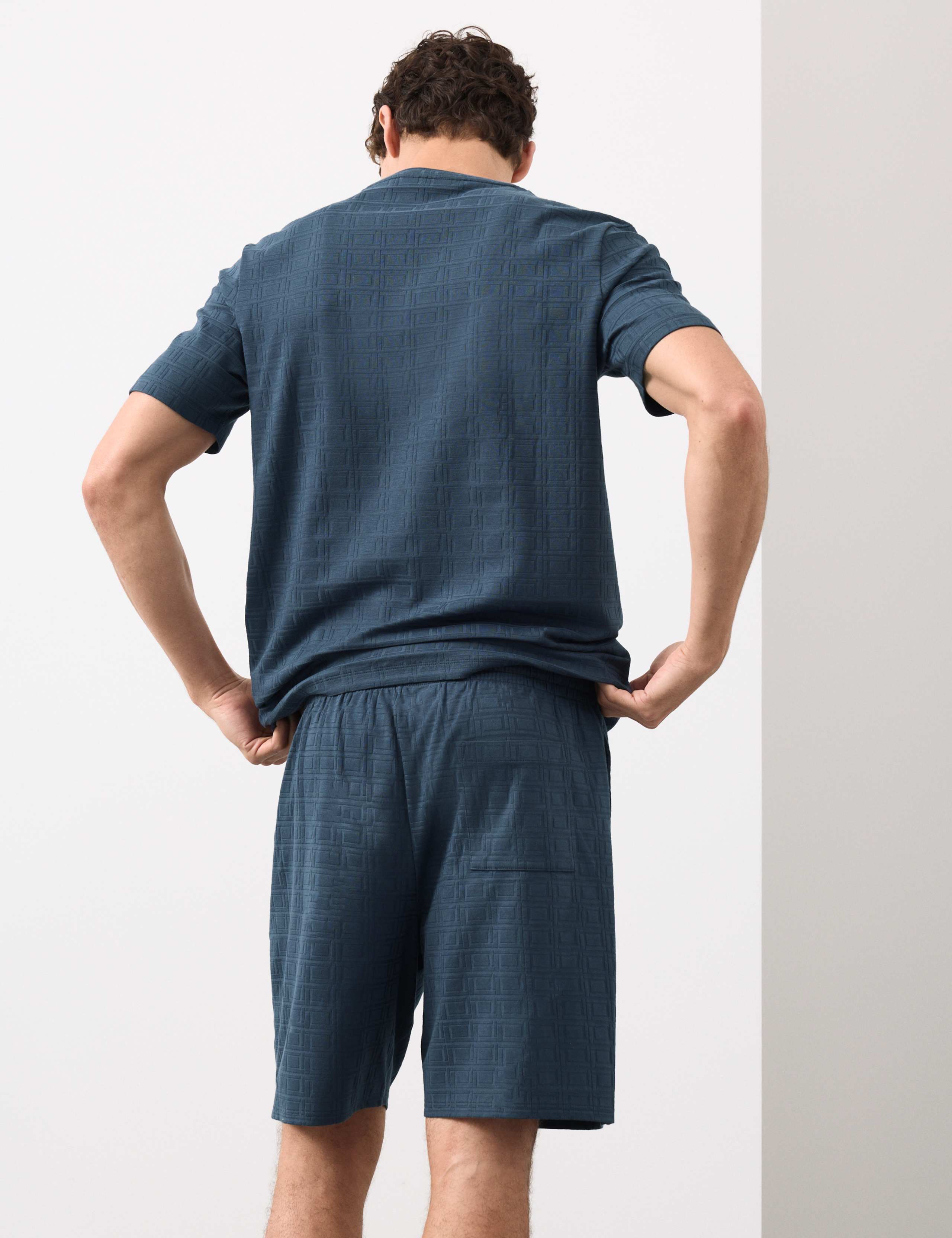 Supima® Cotton Rich Jacquard Pyjama Shorts 7 of 7