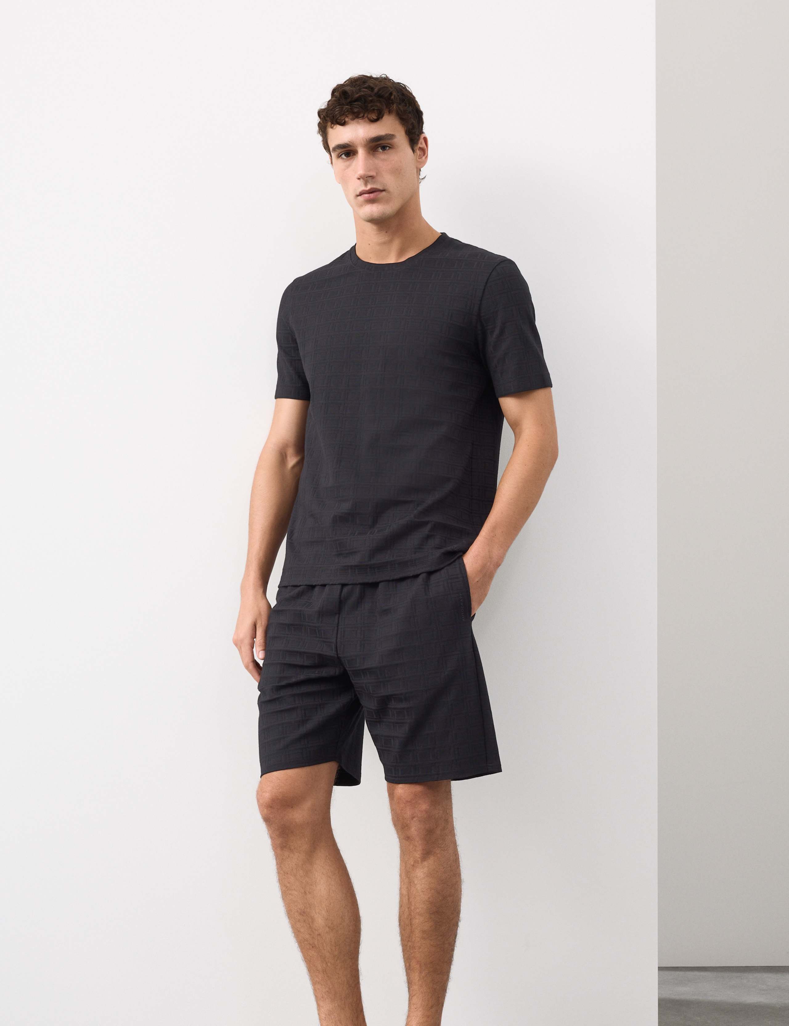 Supima® Cotton Rich Jacquard Pyjama Shorts 3 of 3