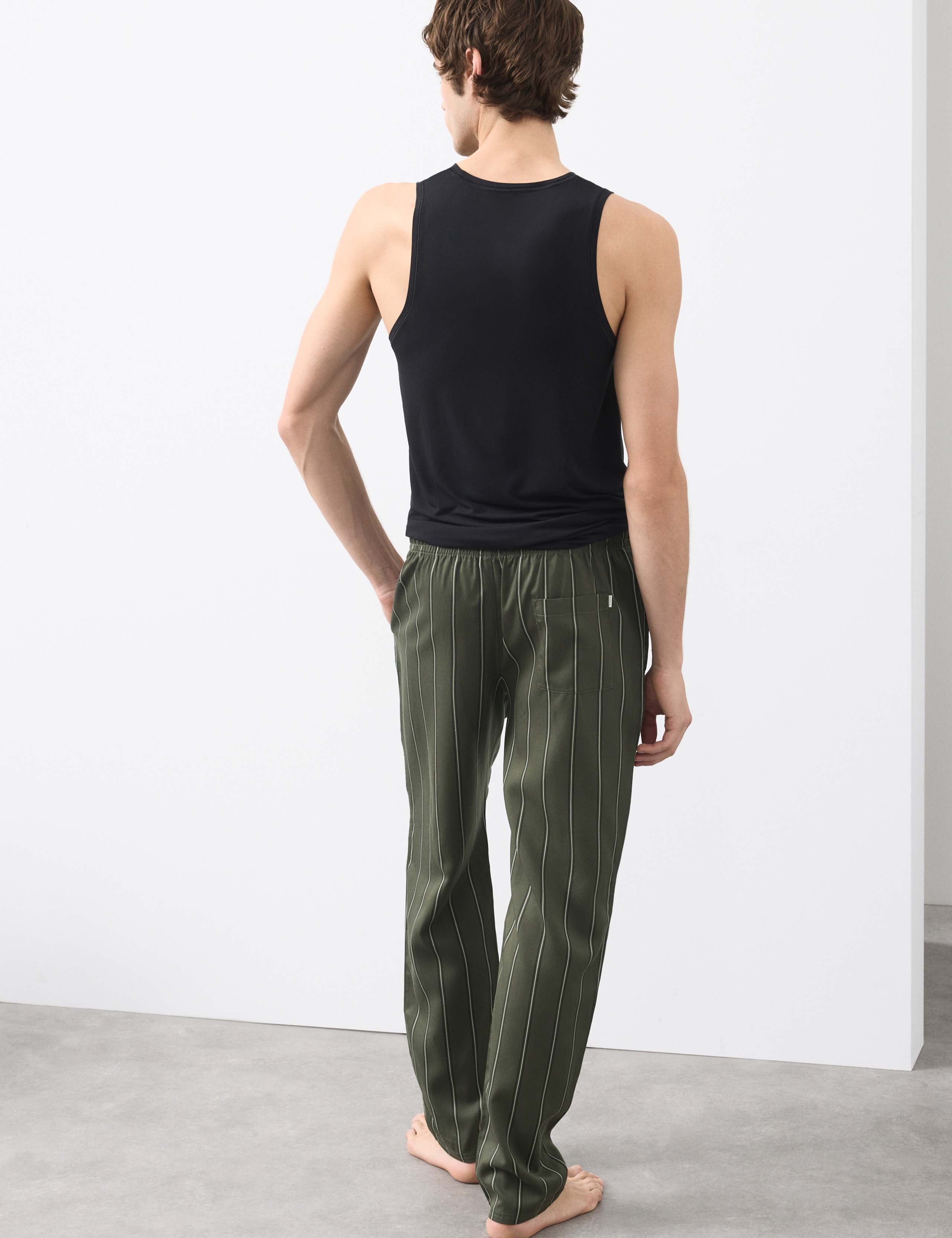 Pure Lyocell Slim Fit Striped Pyjama Bottoms 5 of 5