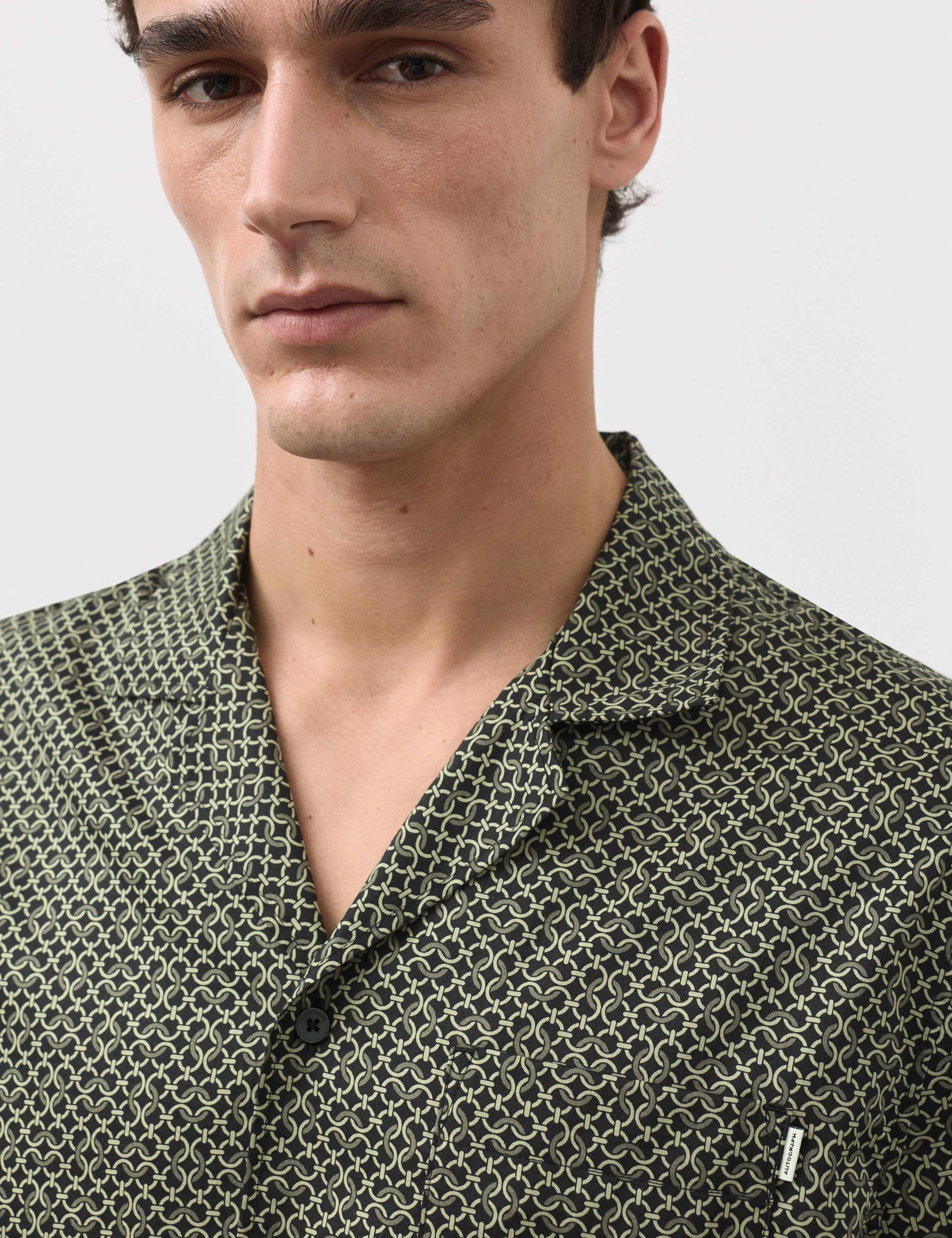 Cotton Rich Printed Pyjama Top 1 of 5