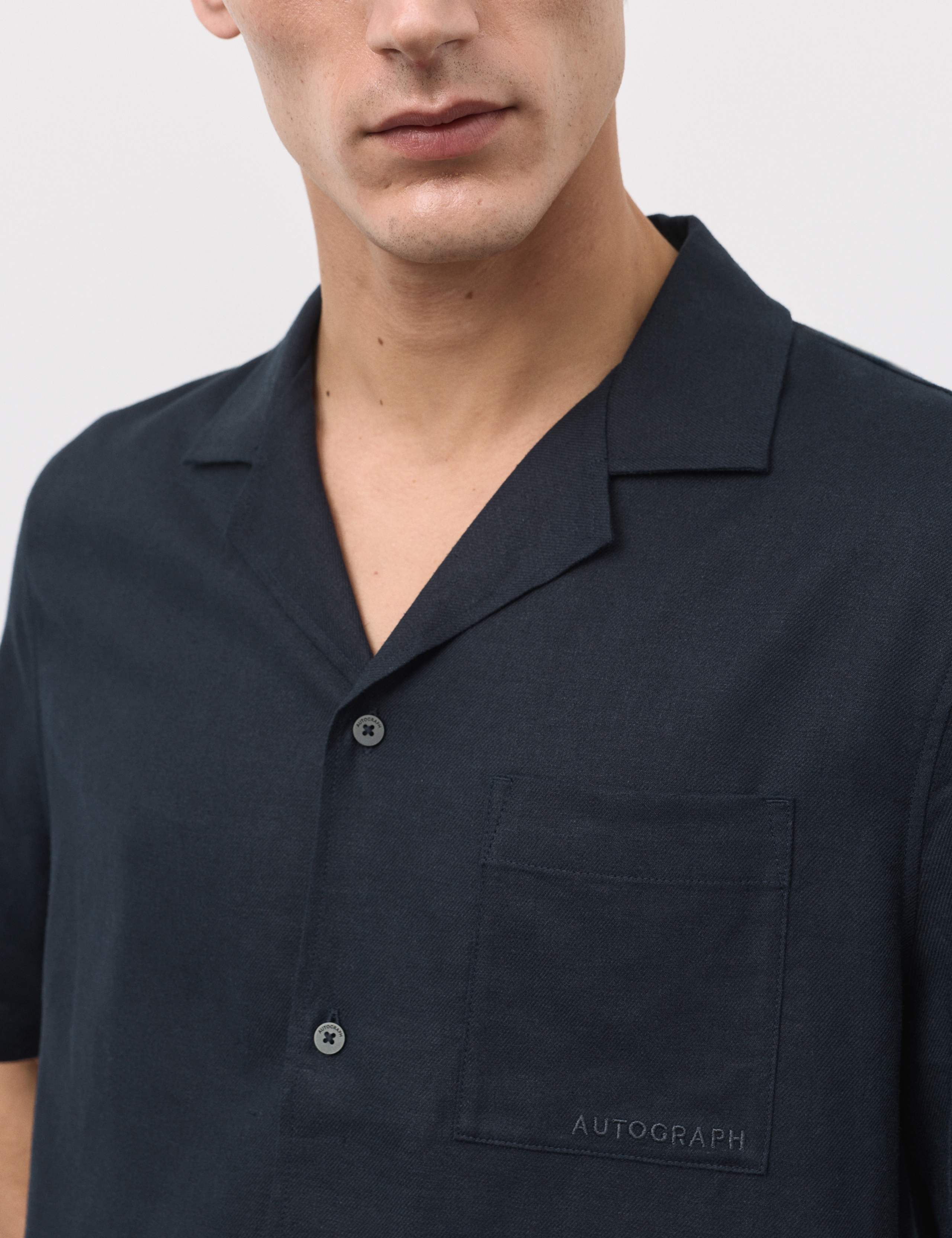 Linen Blend Revere Pyjama Top 4 of 5