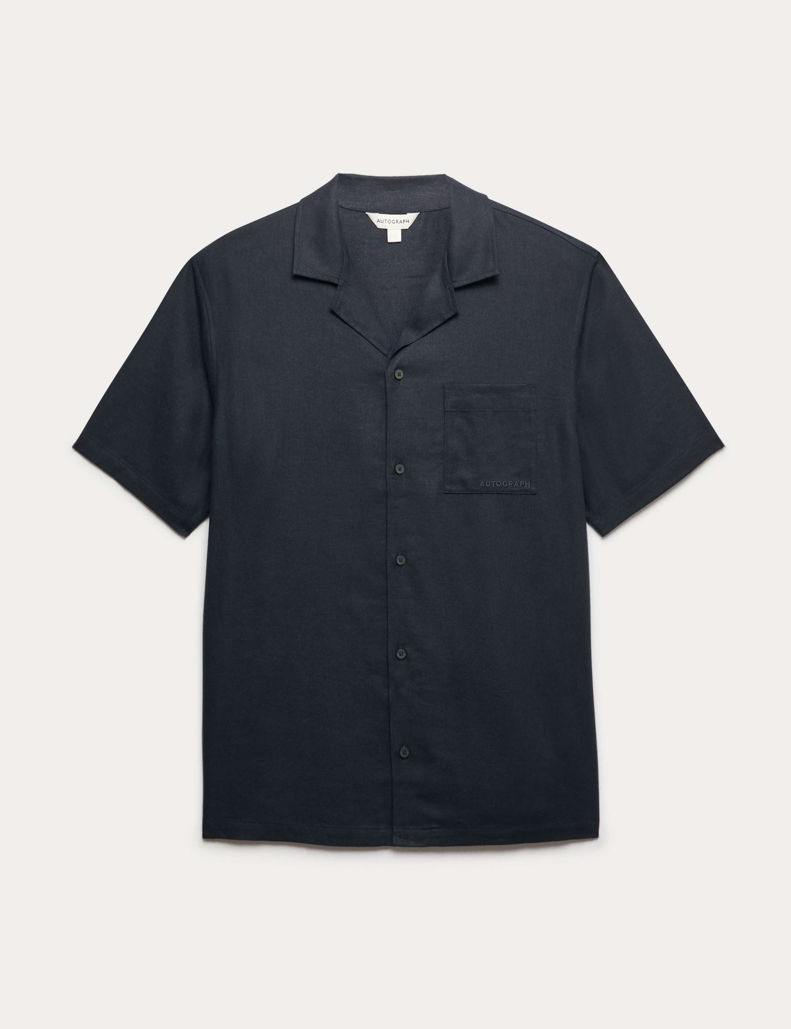 Linen Blend Revere Pyjama Top 2 of 5