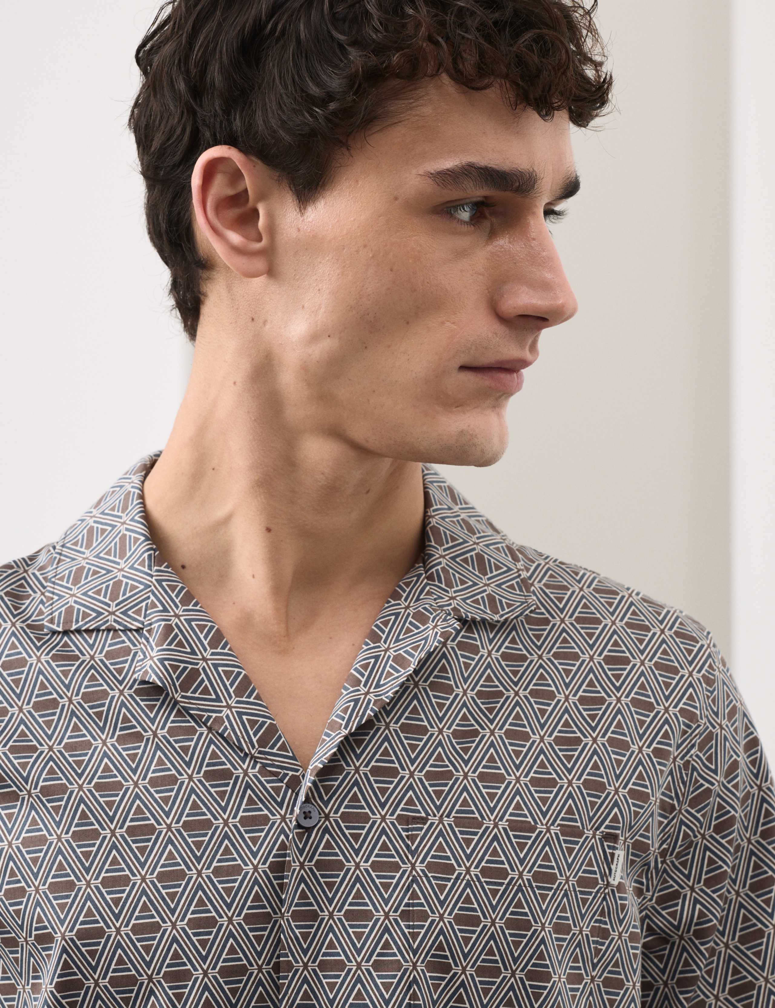 Cotton Rich Printed Pyjama Top 3 of 6