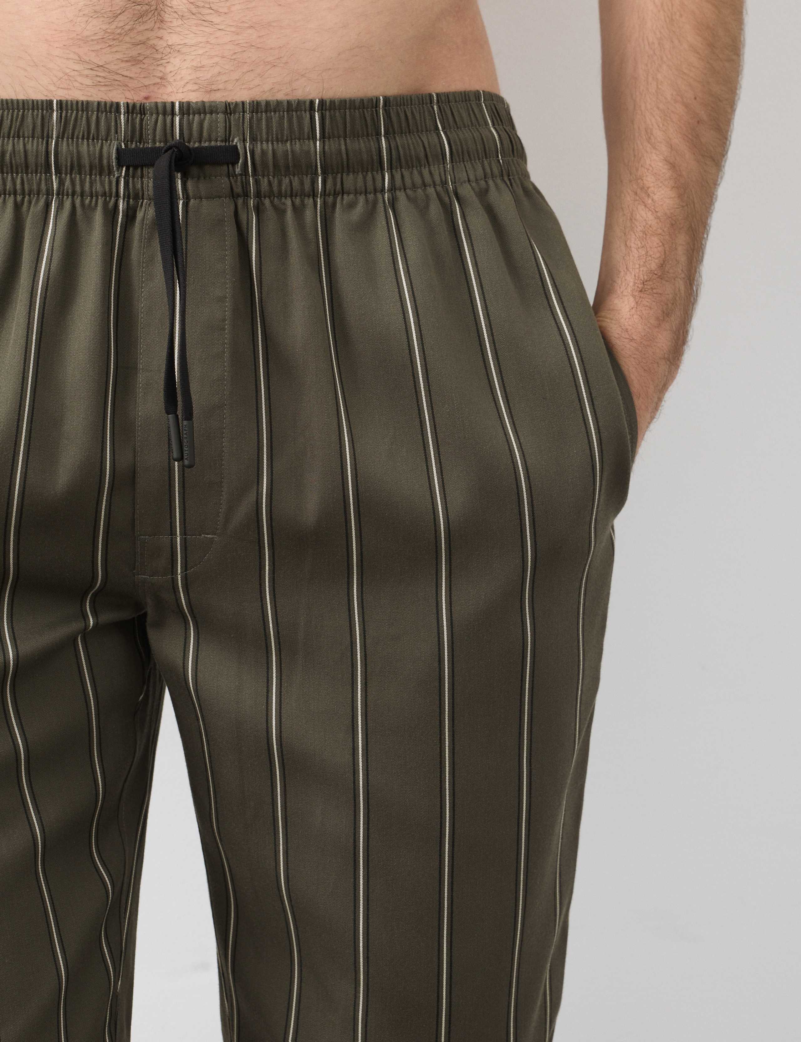 Slim Fit Pure Lyocell Striped Pyjama Bottoms 3 of 5