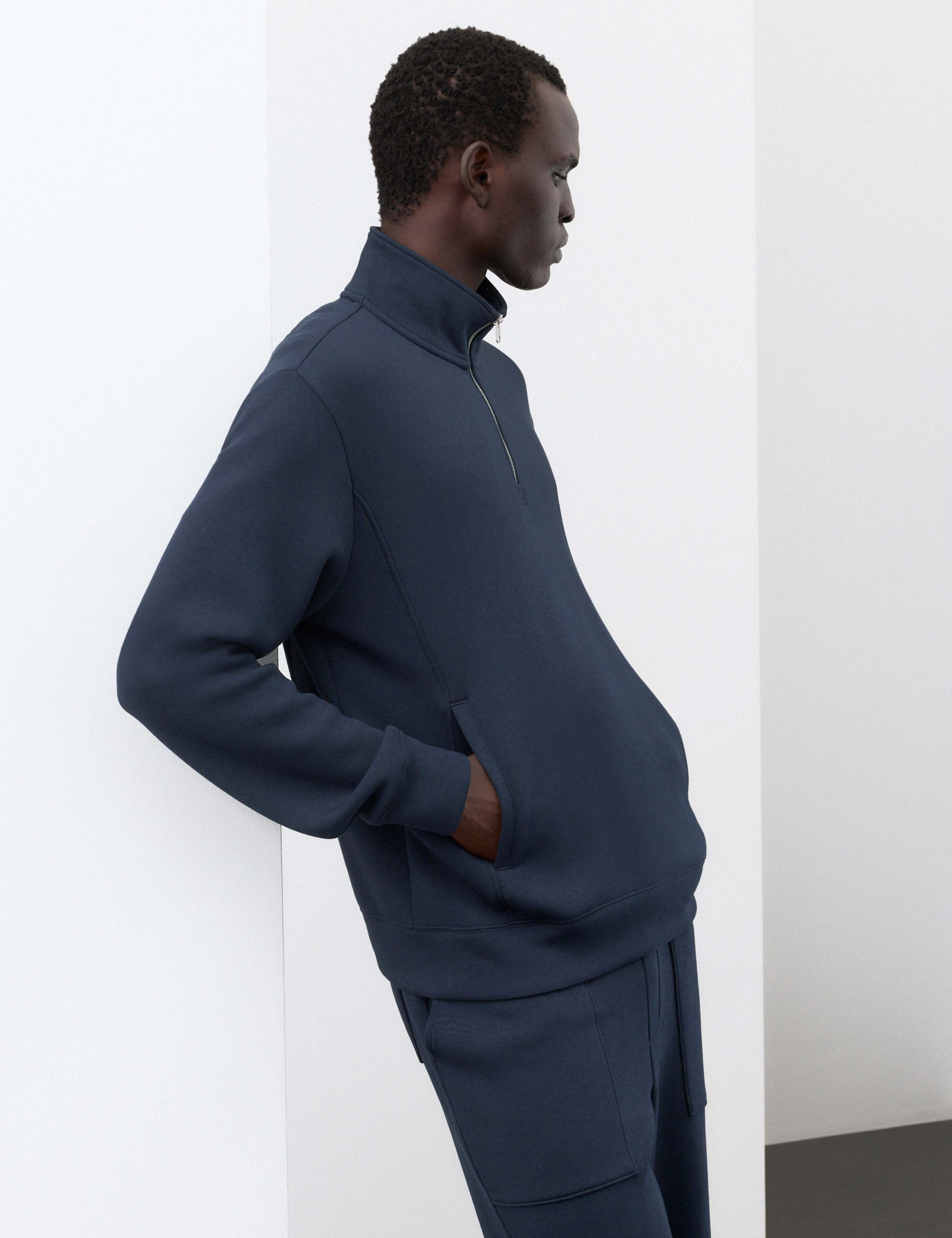 Modal Rich Scuba Half Zip Funnel Neck Top 6 of 7