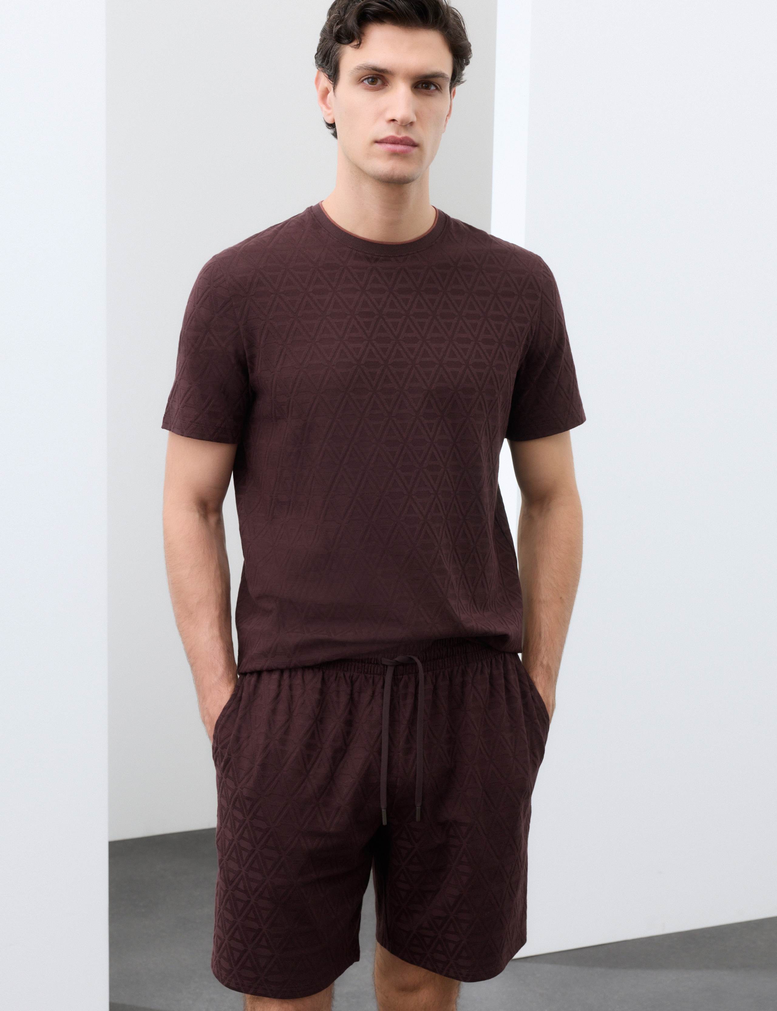 Cotton Rich Jacquard Pyjama Shorts 1 of 7