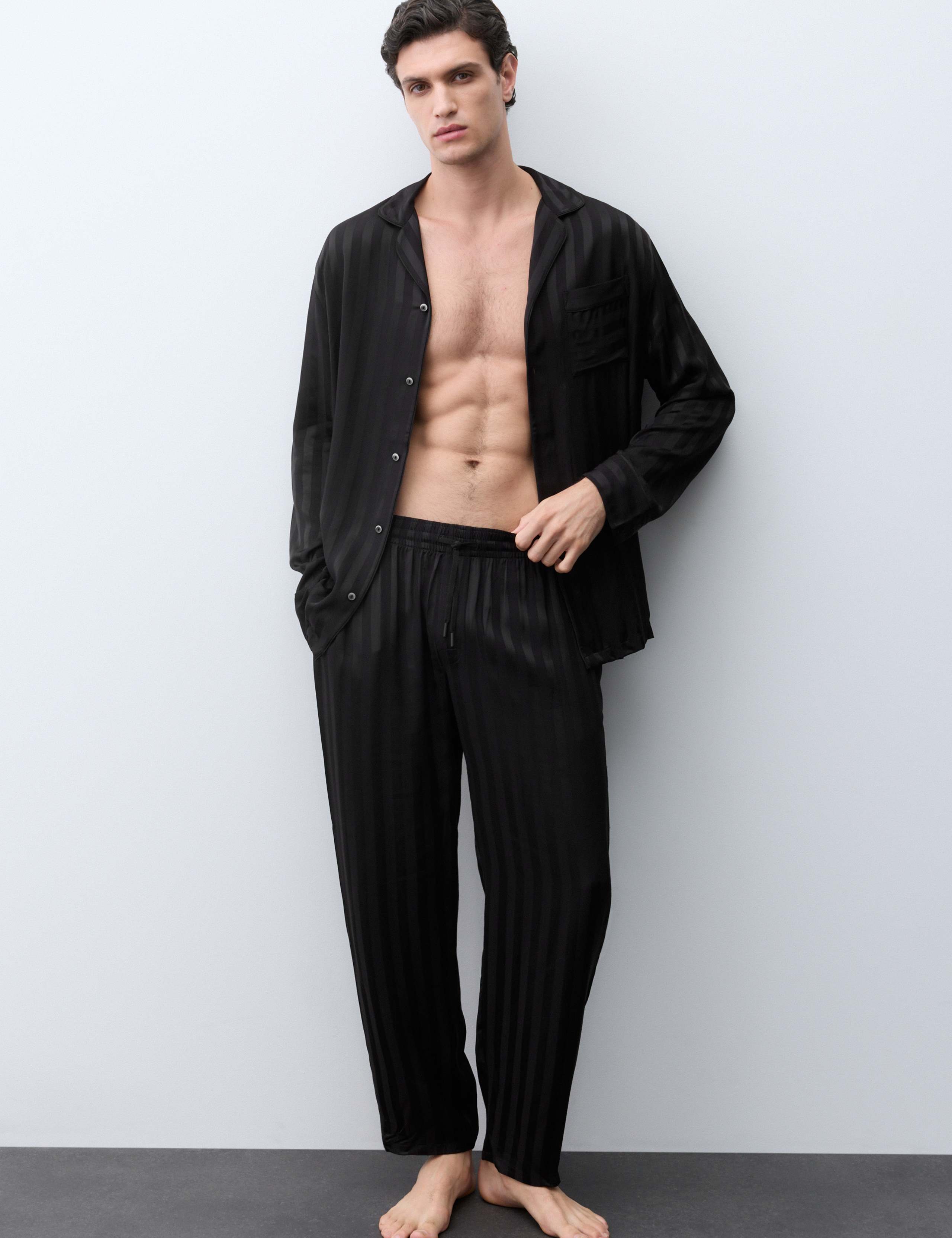 Satin Striped Woven Pyjama Top 6 of 8