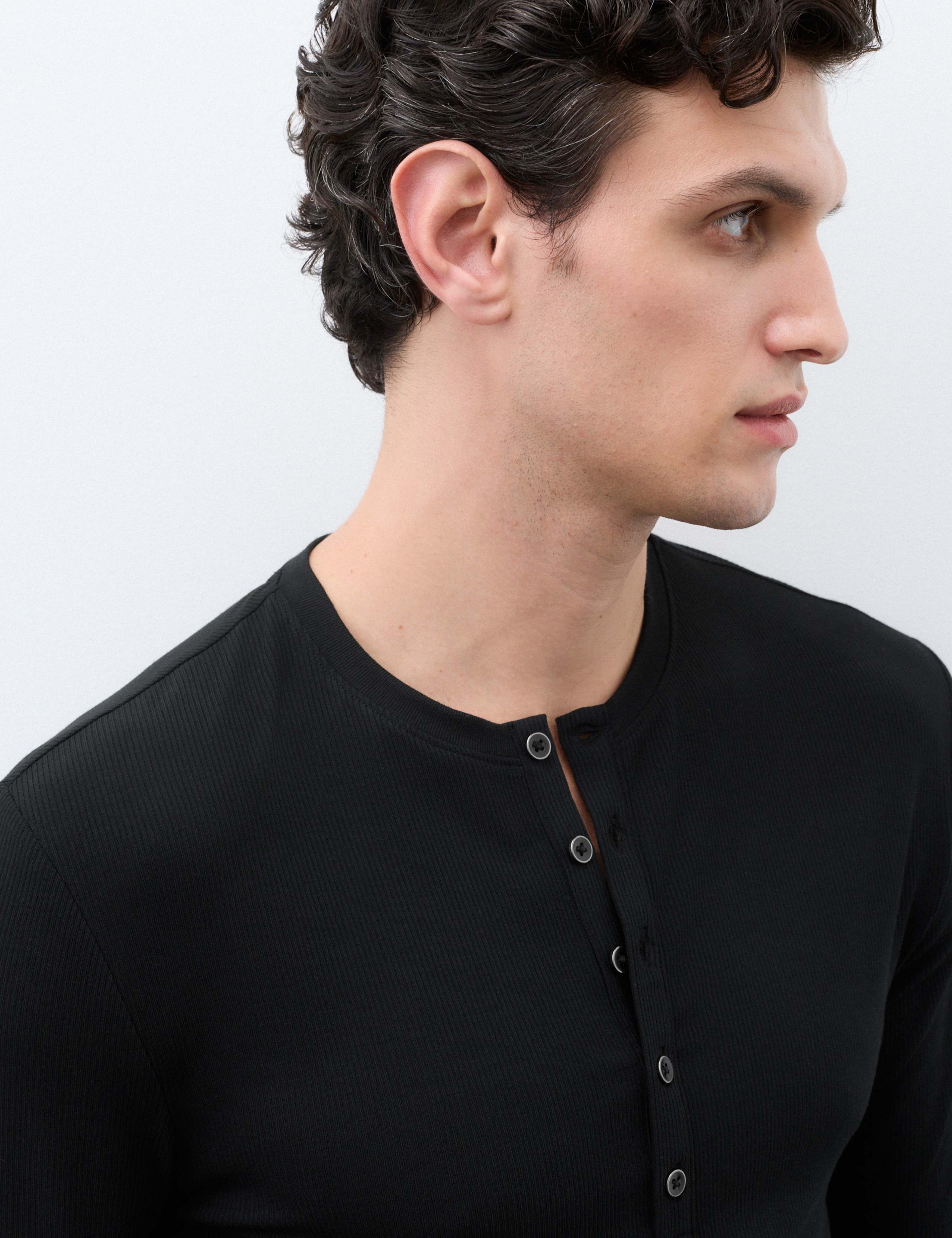 Cotton Modal Blend Textured Henley 6 of 6