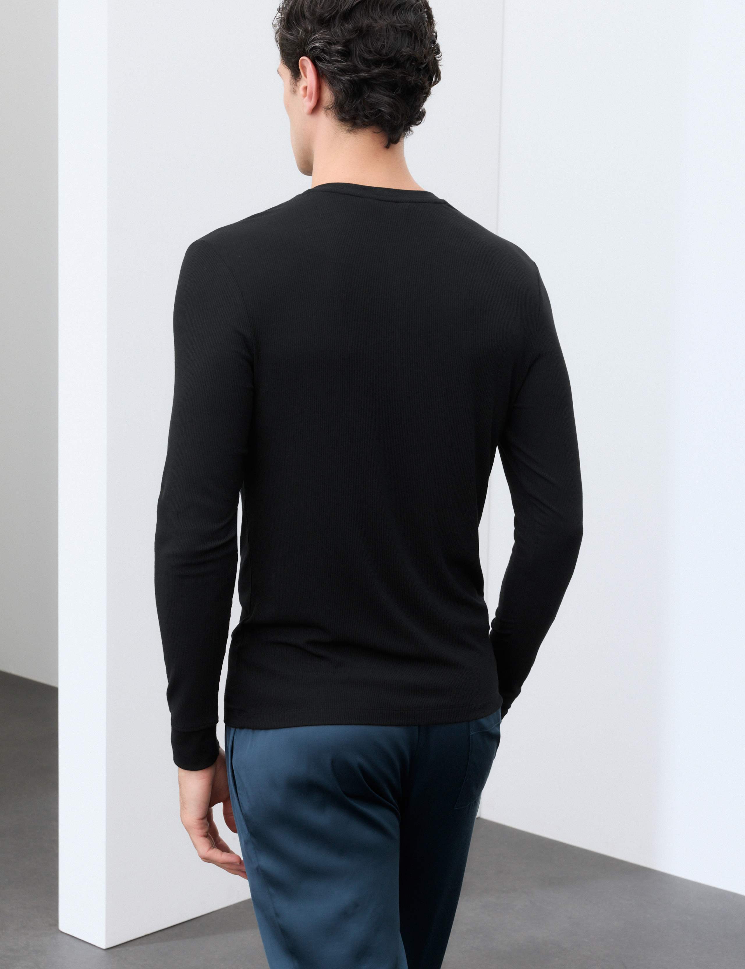 Cotton Modal Blend Textured Henley 3 of 6