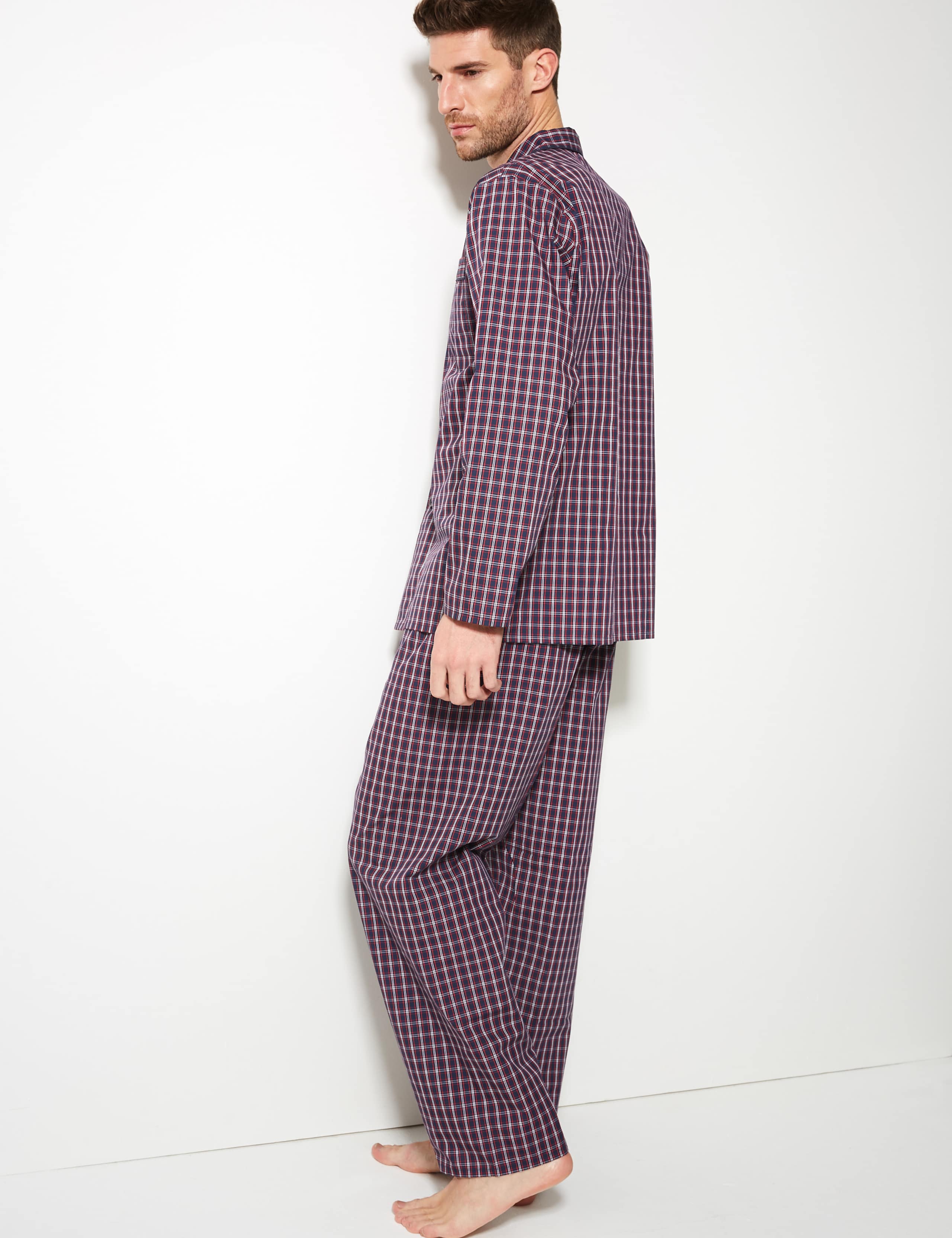 Cotton Blend Checked Pyjama Set 2 of 3