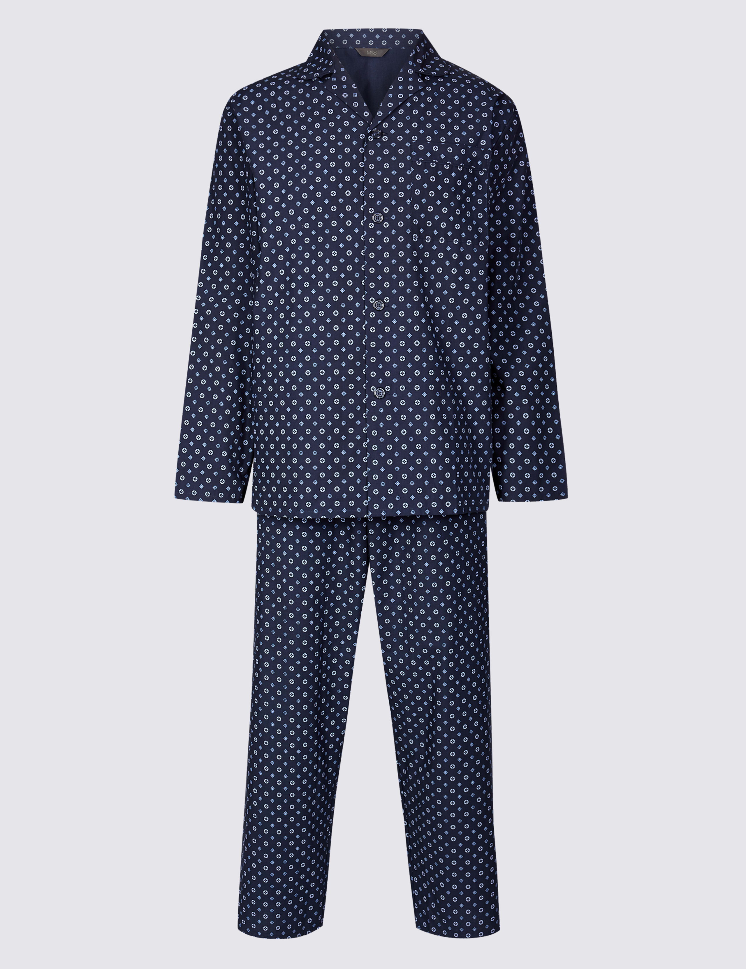 2in Longer Cotton Blend Printed Pyjama Set 2 of 5