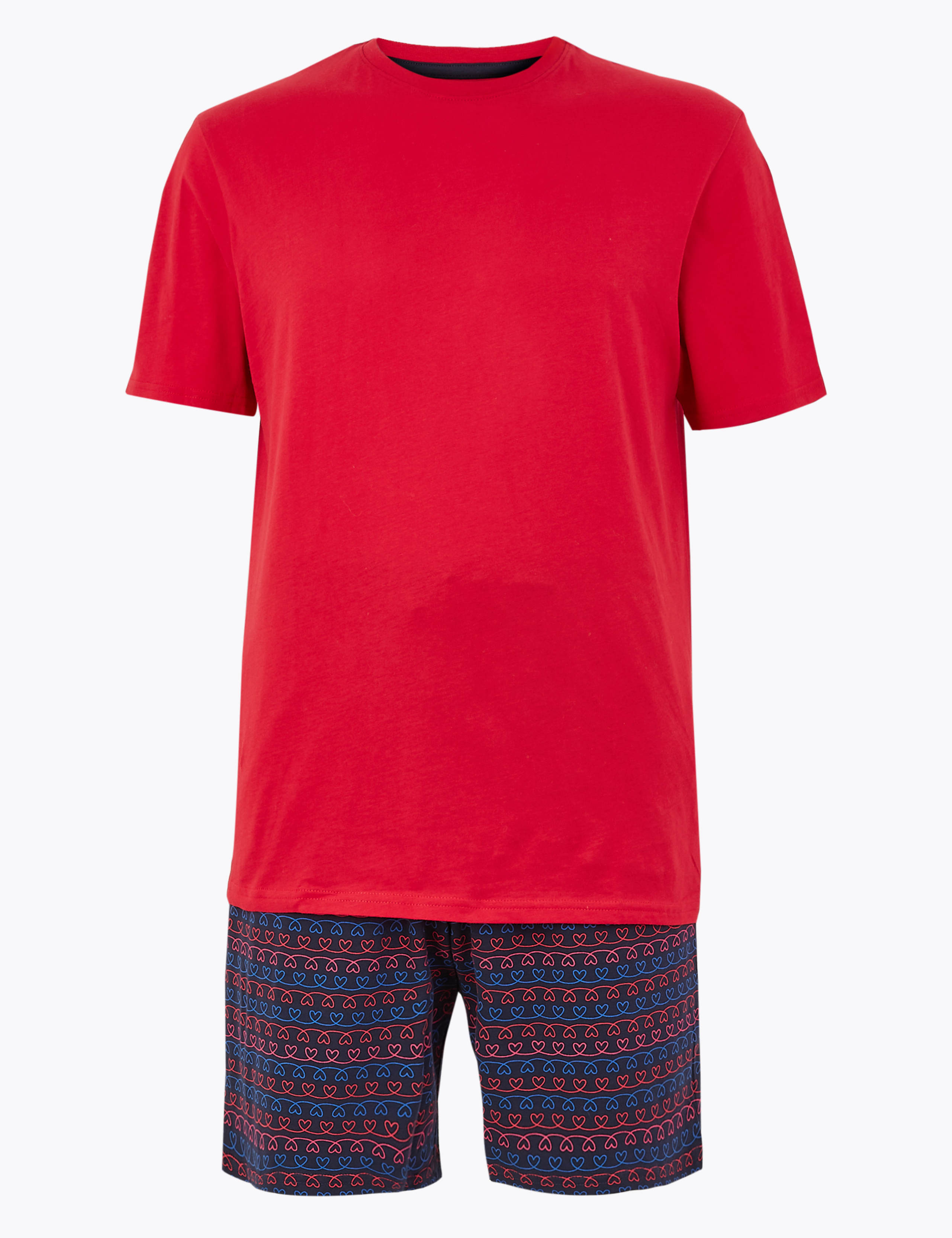 Pure Cotton Heart Print Pyjama Set 2 of 5