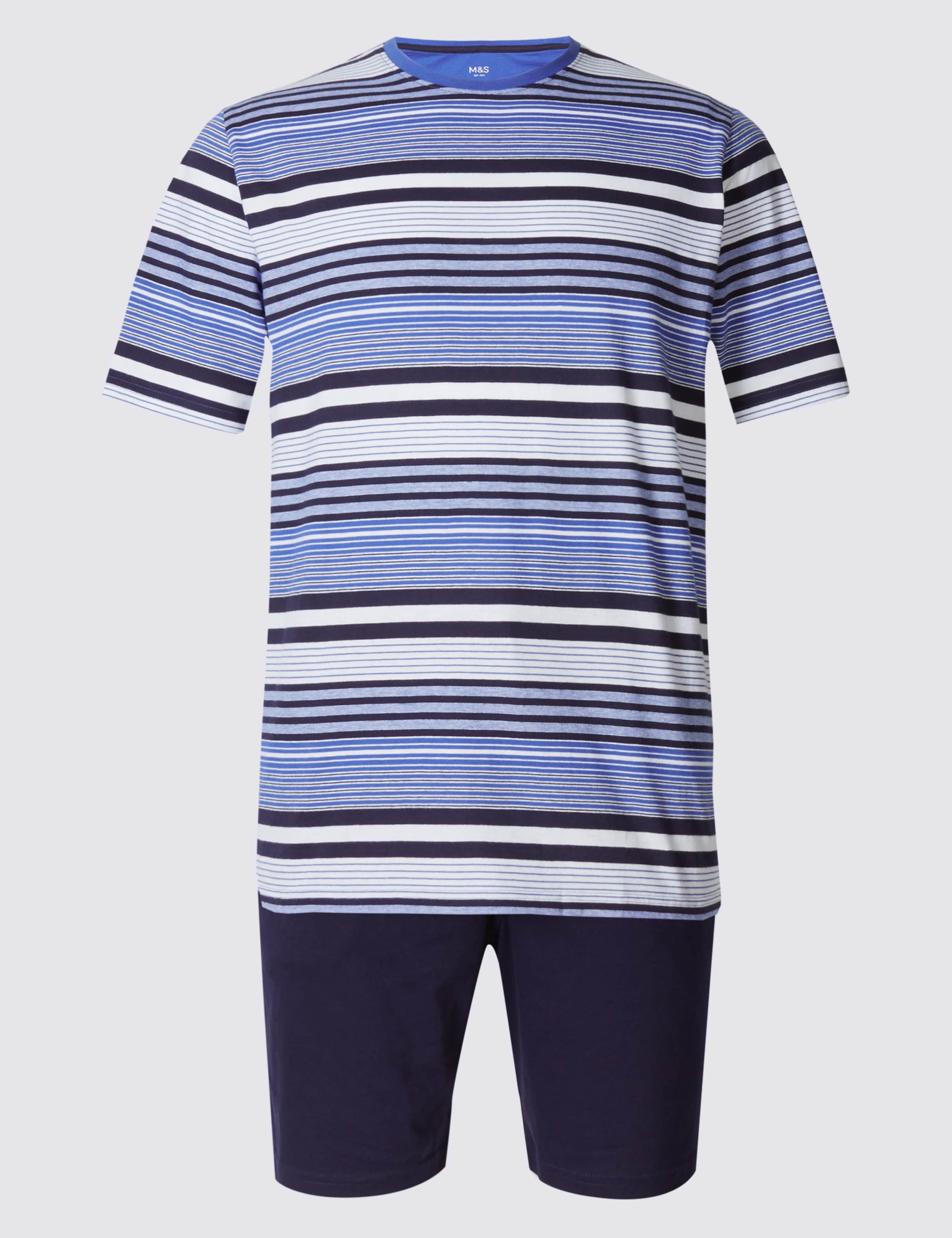 Pure Cotton Striped Pyjama Short Set 1 of 6