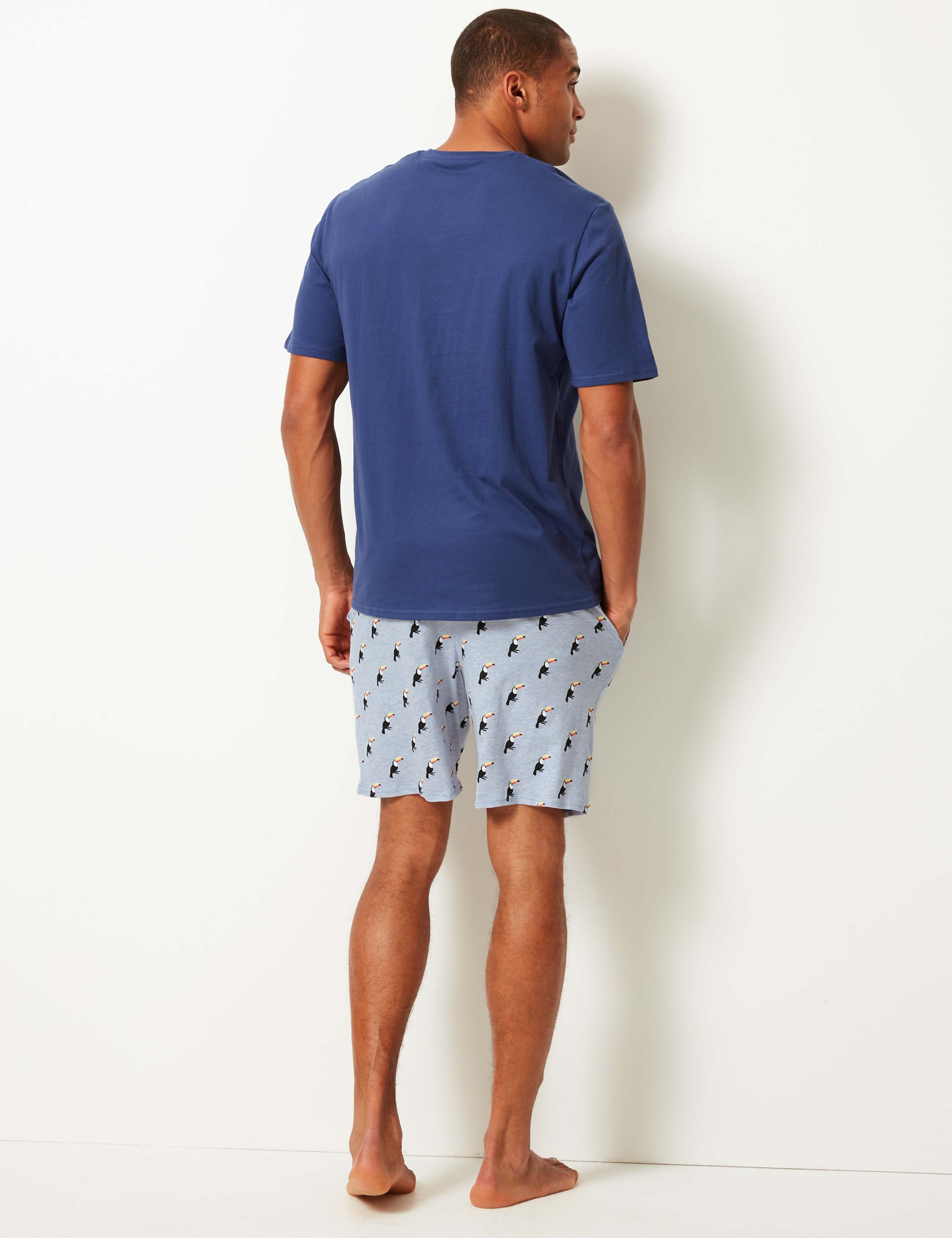 Pure Cotton Toucan Print Pyjama Shorts Set 3 of 5