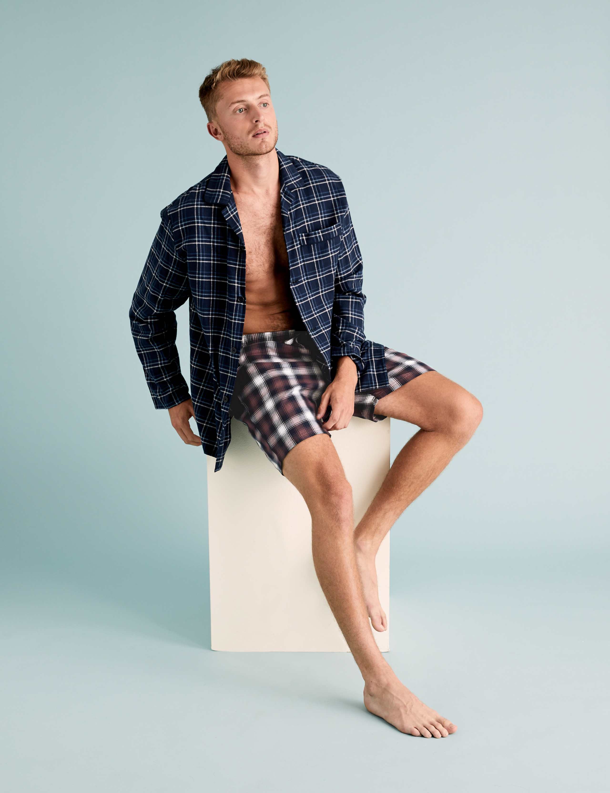 2 Pack Pure Cotton Checked Pyjama Shorts 3 of 5