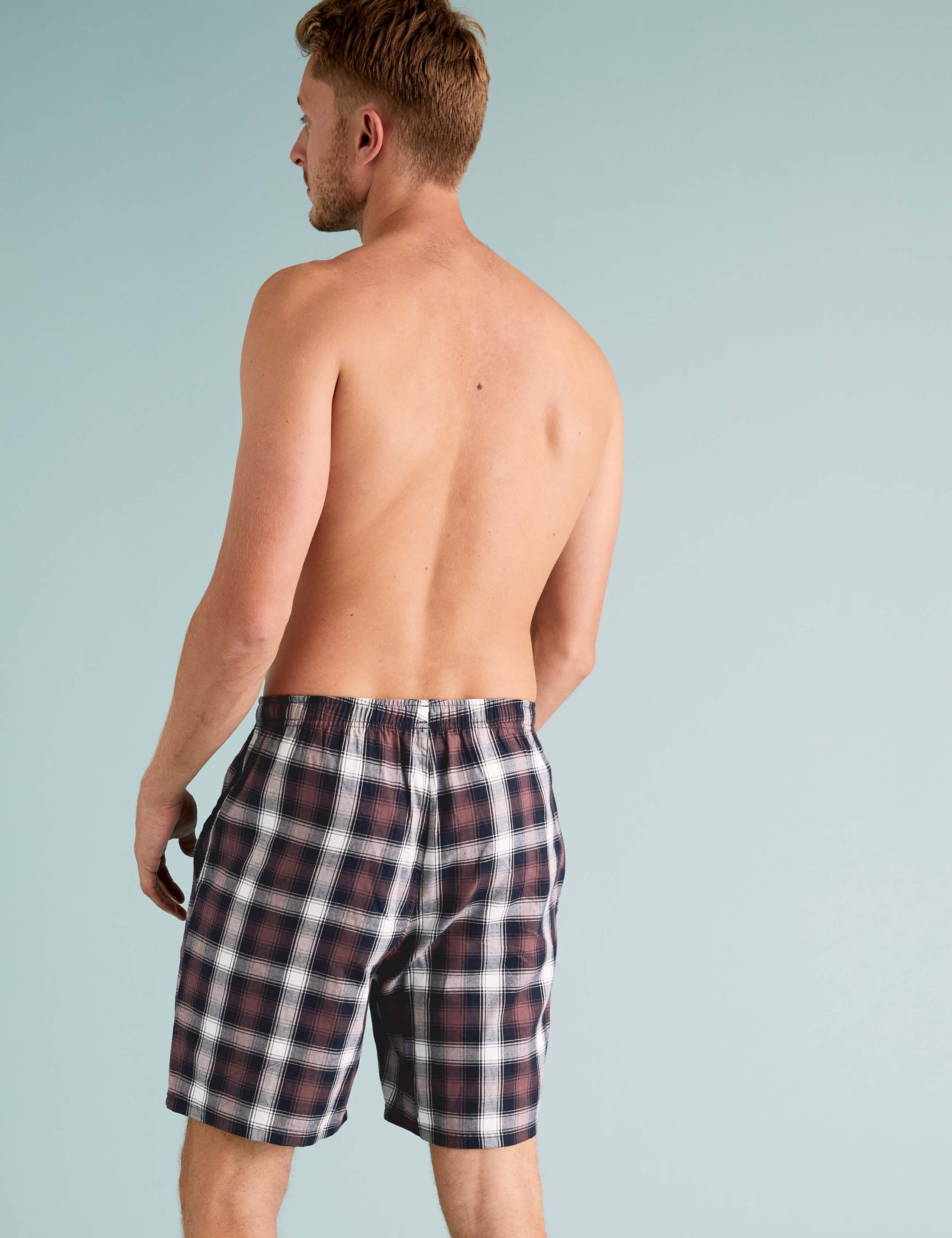 2 Pack Pure Cotton Checked Pyjama Shorts 4 of 5