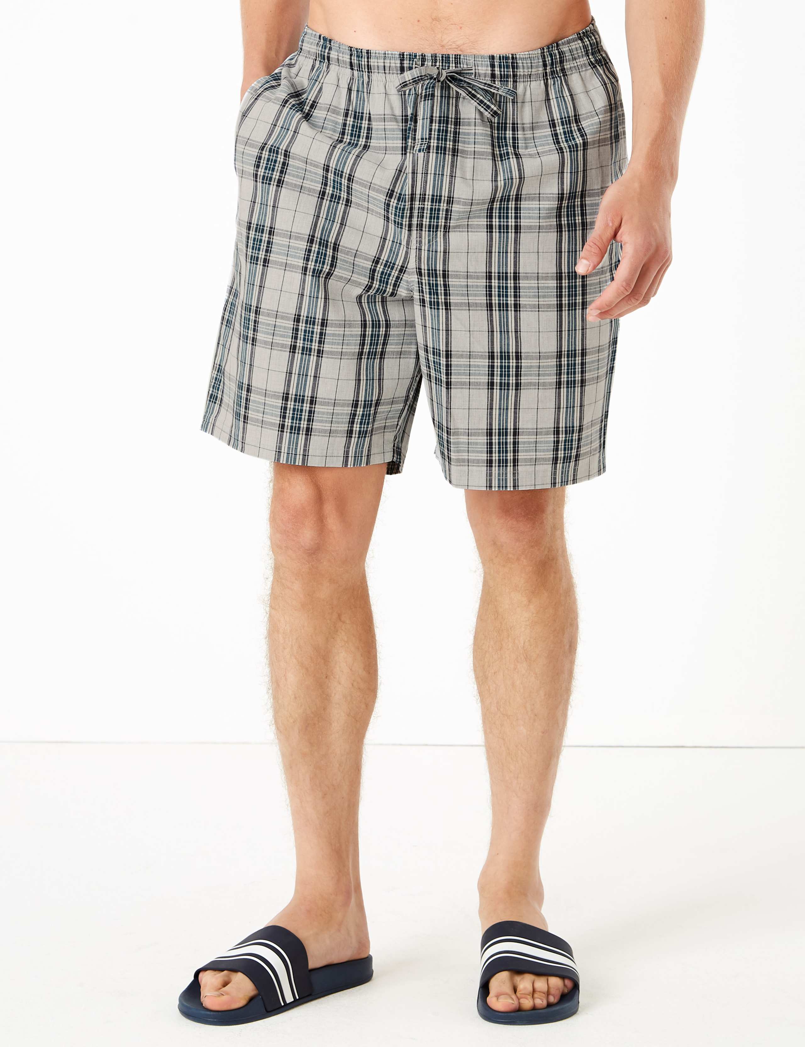 2 Pack Cotton Checked Pyjama Shorts 4 of 5