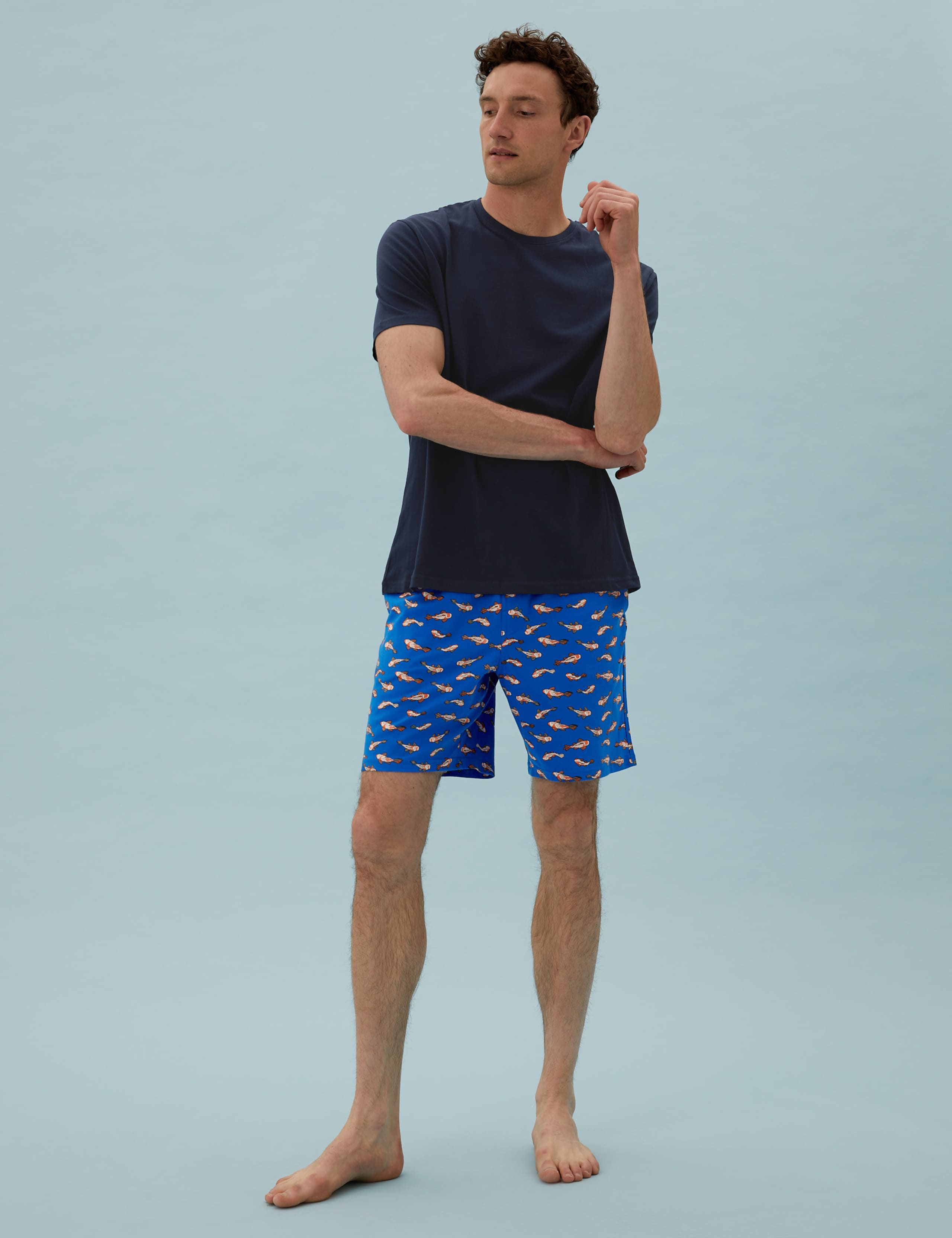 Pure Cotton Goldfish Print Pyjama Set 1 of 5