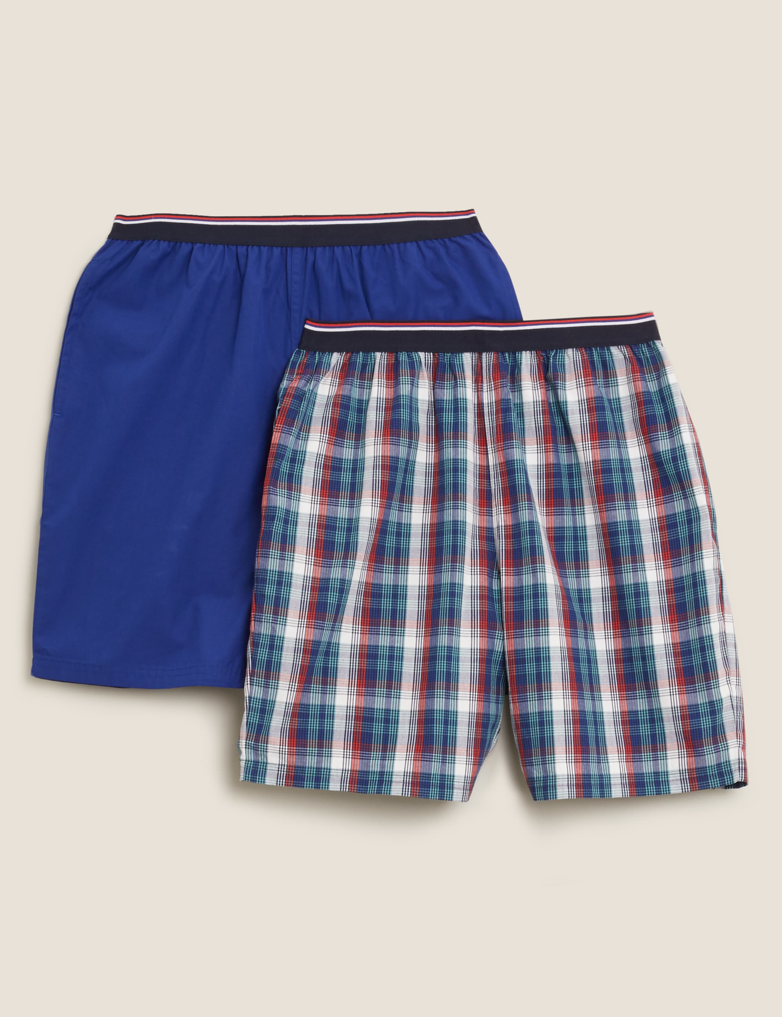 2 Pack Pure Cotton Checked Pyjama Shorts 2 of 4