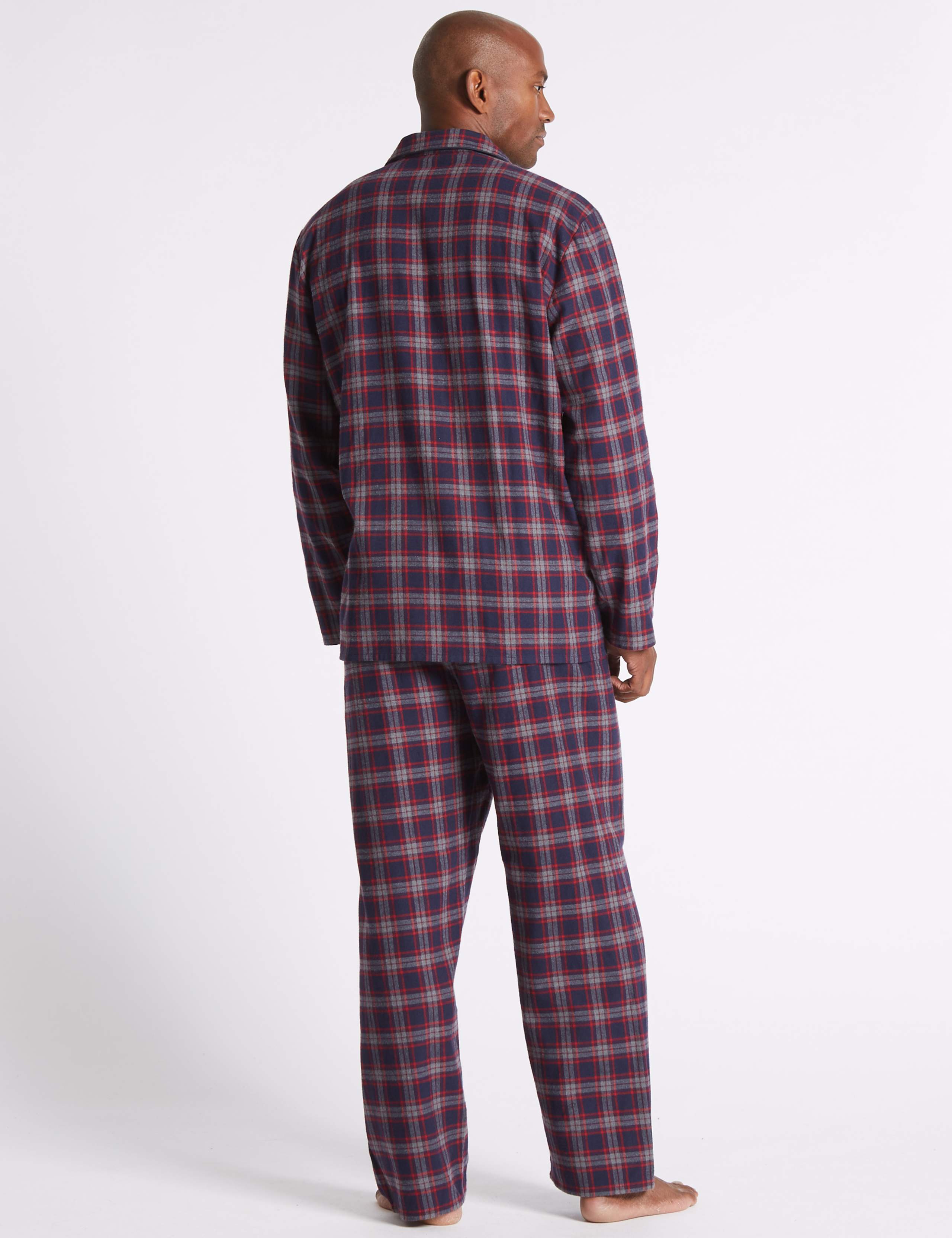 Pure Brushed Cotton Checked Pyjama Set 3 of 5