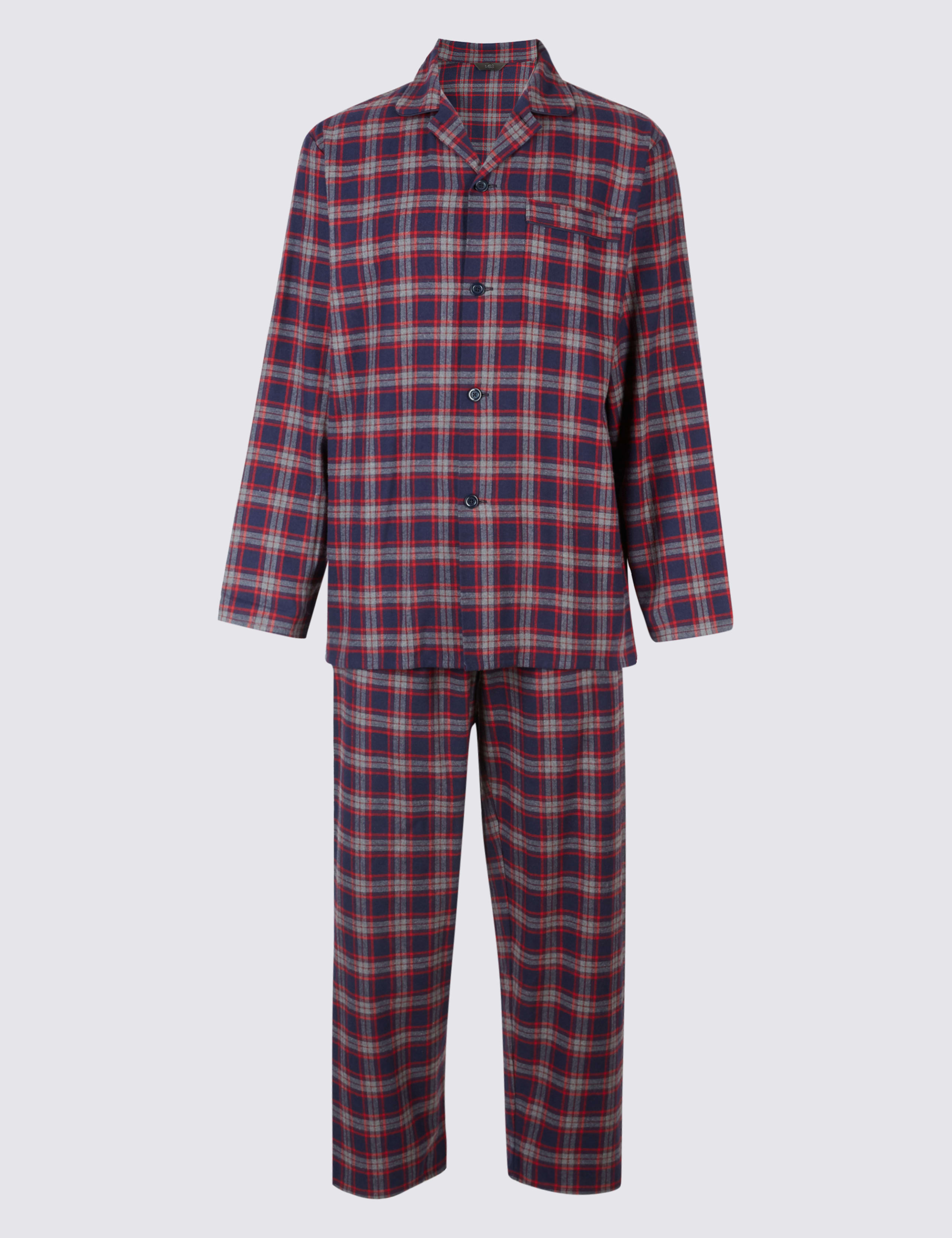 Pure Brushed Cotton Checked Pyjama Set 2 of 5