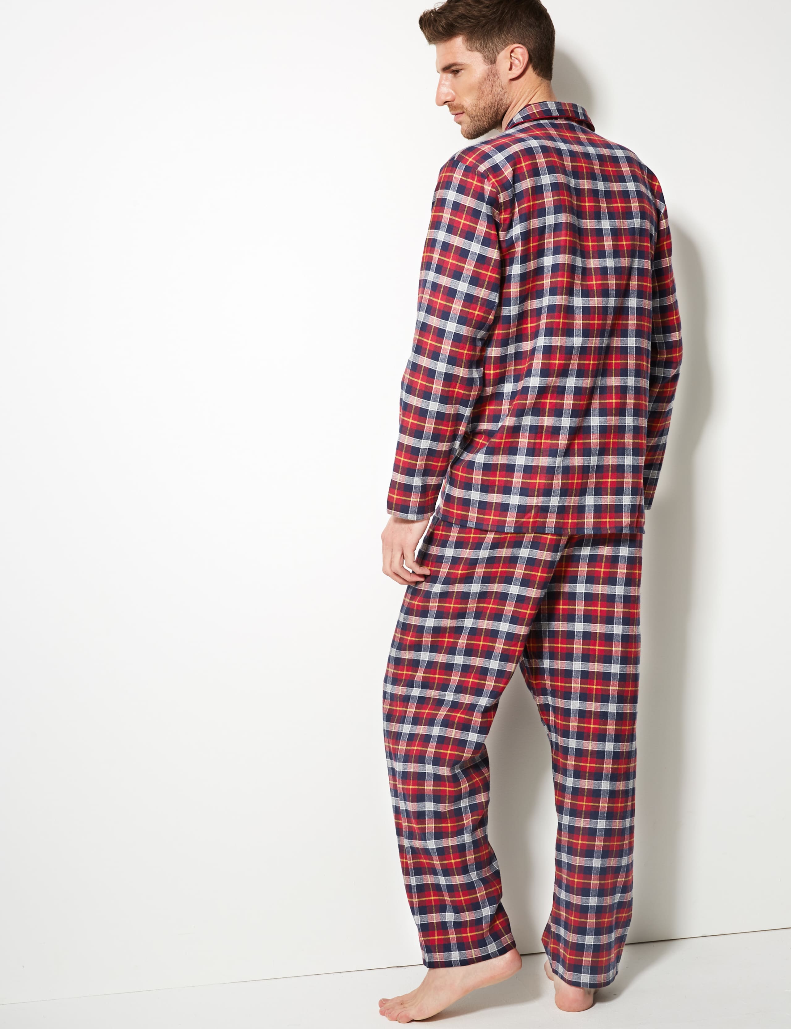 Brushed Cotton Checked Pyjama Set 3 of 4
