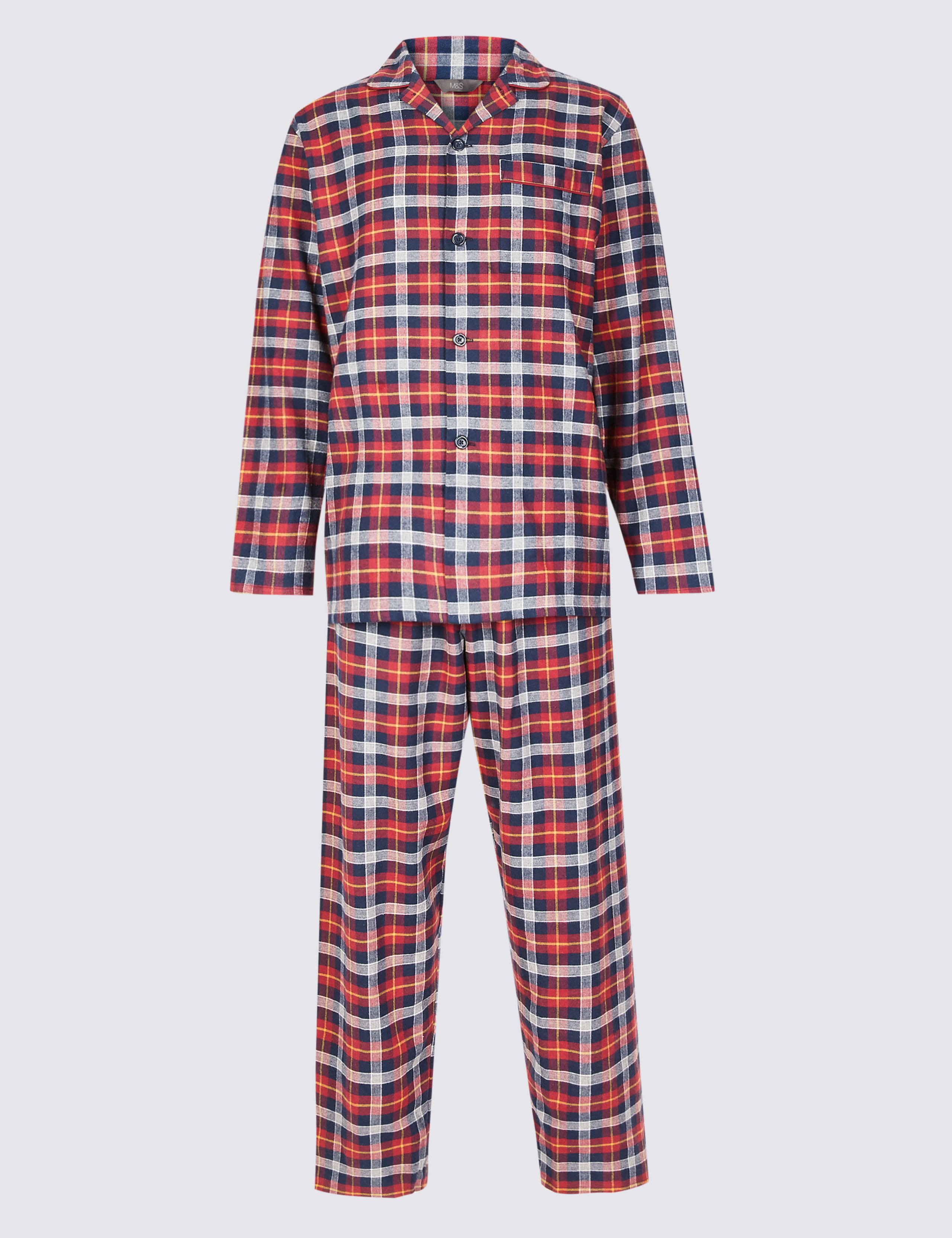 Brushed Cotton Checked Pyjama Set 2 of 4