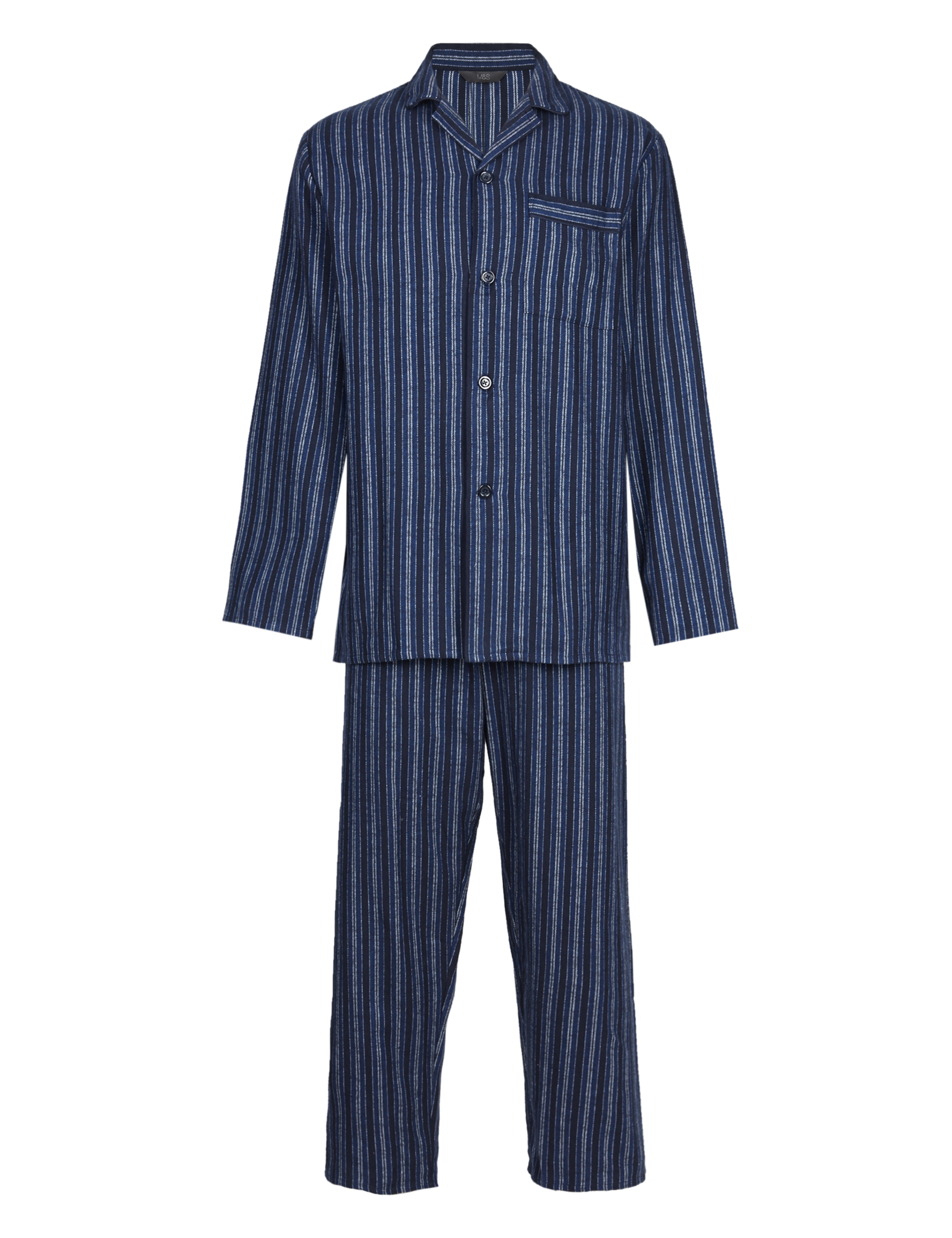 2in Longer Pure Cotton Thermal Striped Pyjamas 2 of 4