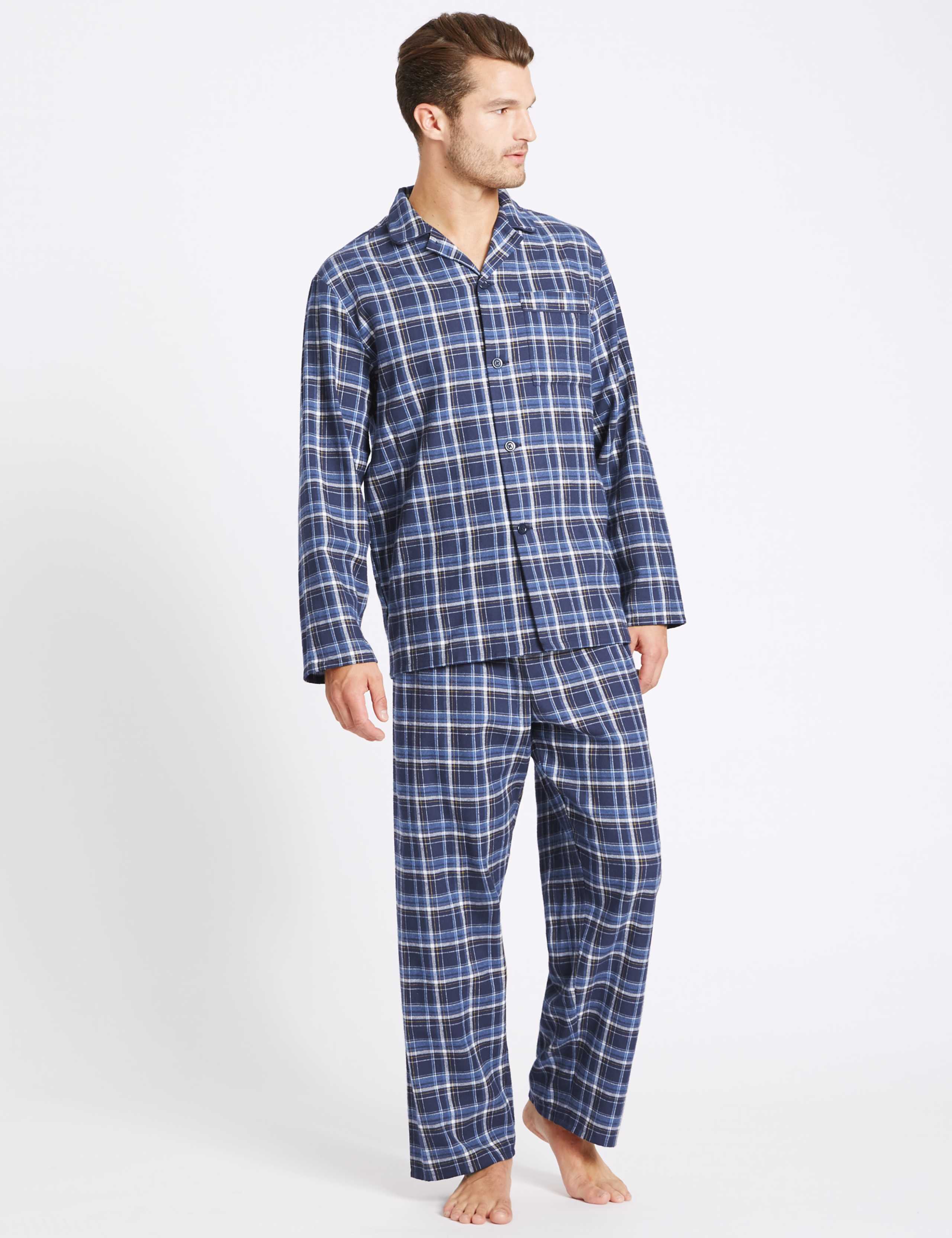 Big & Tall Pure Brushed Cotton Pyjama Set 1 of 5